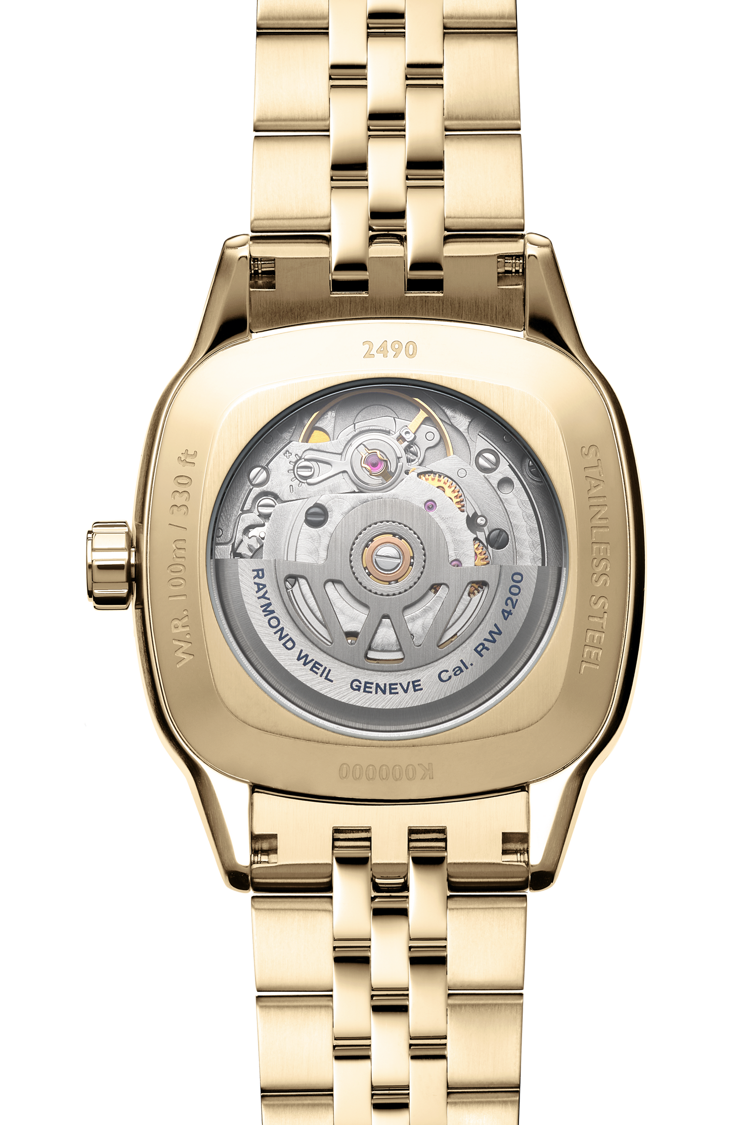 Freelancer Automatic Stainless Steel Yellow Gold PVD Cushion Shape Watch, 34 x 34 mm