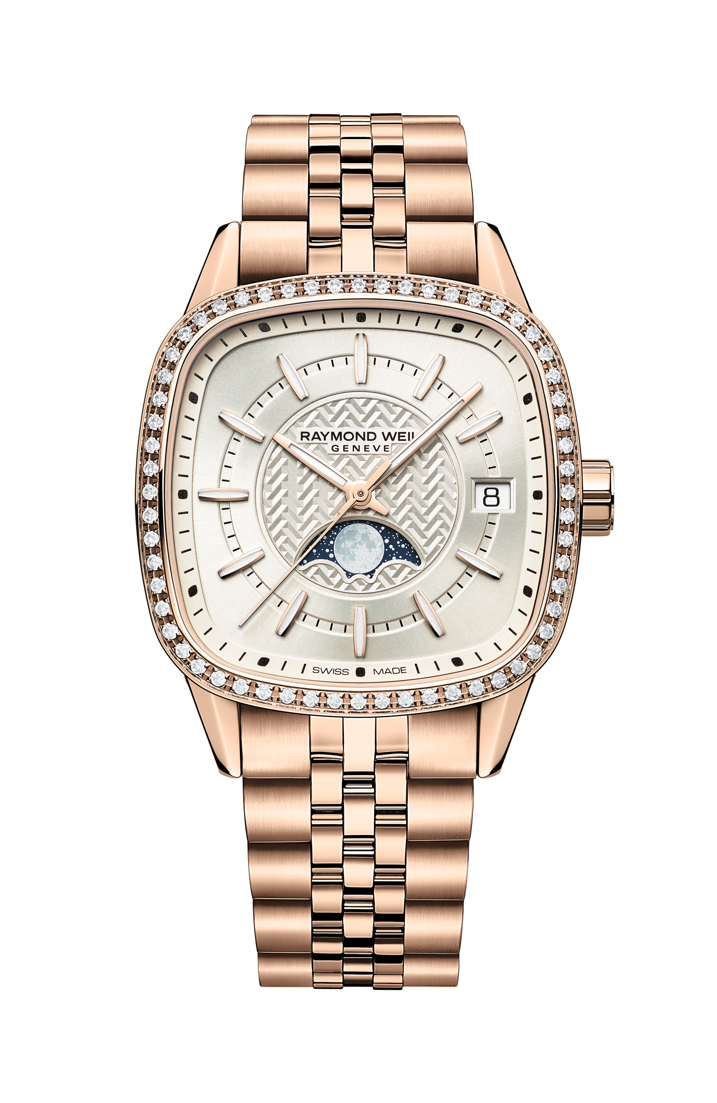 Freelancer Ladies Automatic Moon Phase Cushion Shape Watch, 34 x 34 mm
