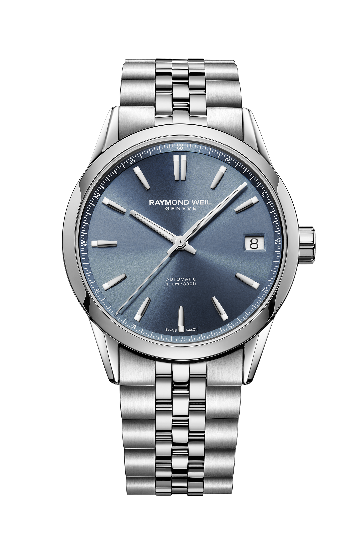 Freelancer Men's Automatic Blue Dial Stainless Steel Bracelet Watch, 40 mm