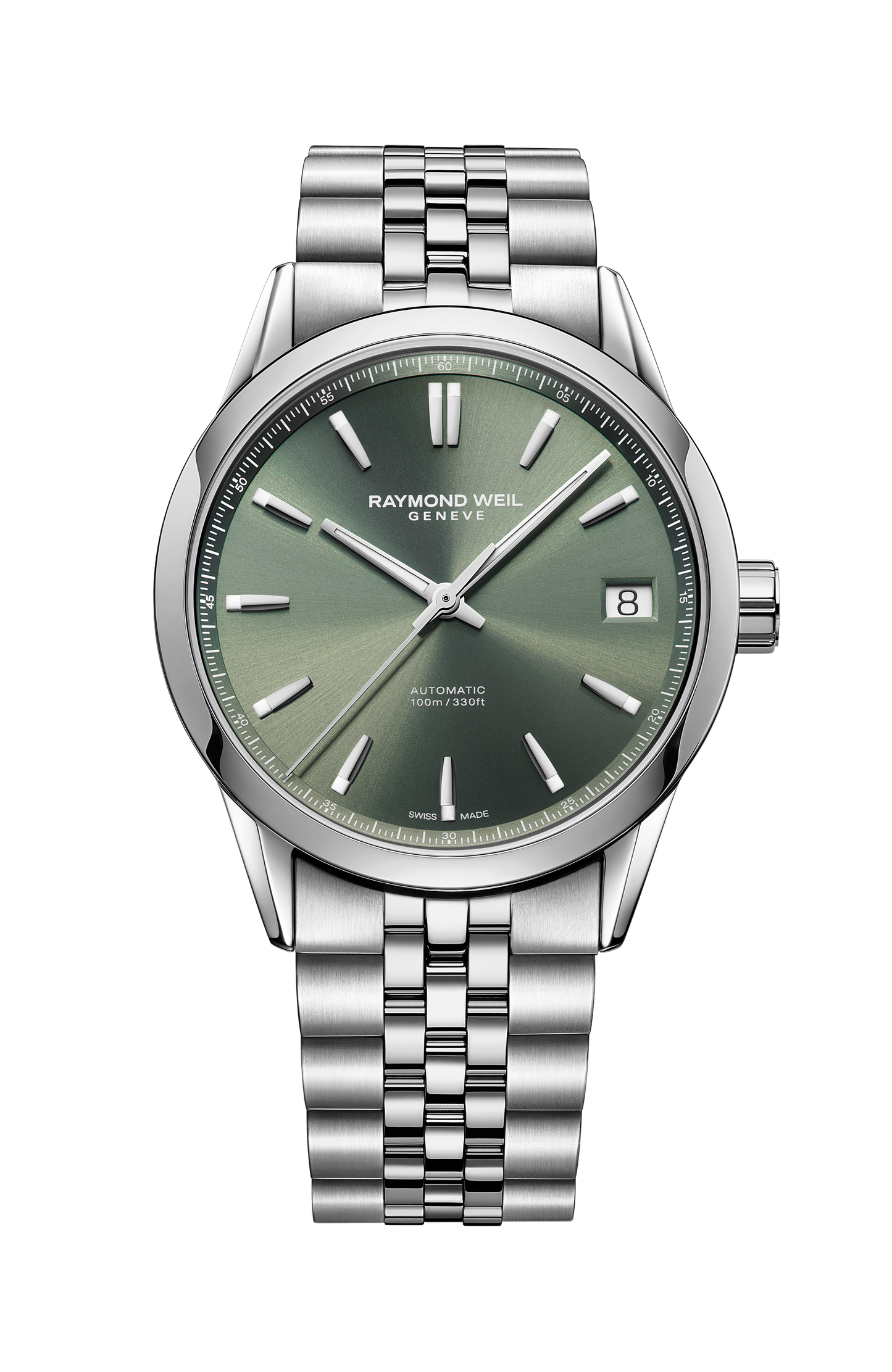Freelancer Men's Automatic Green Dial Stainless Steel Bracelet Watch, 40 mm