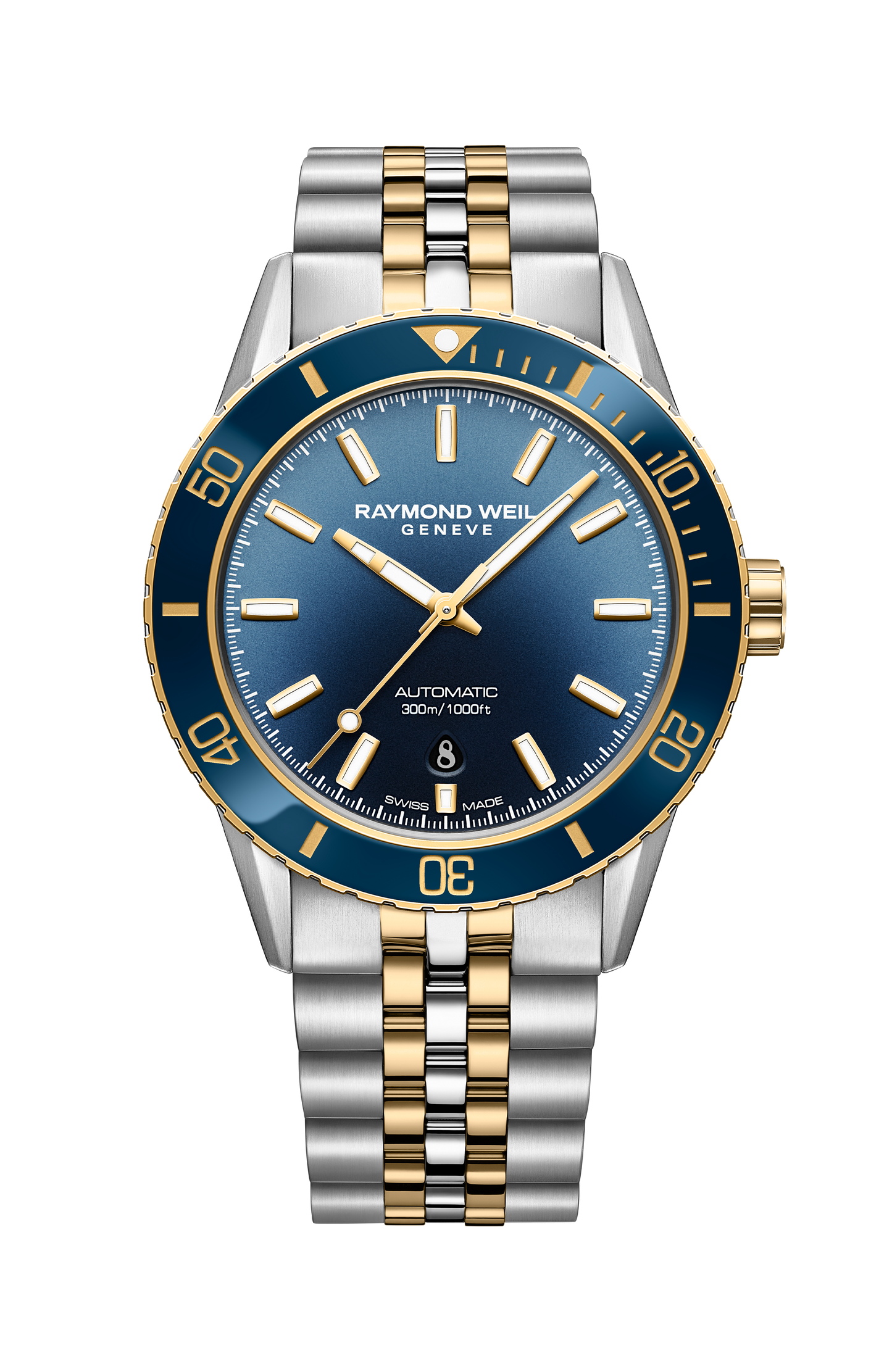 Freelancer Diver Men's Two-Tone Gradient Blue Dial Automatic Watch, 42 mm
