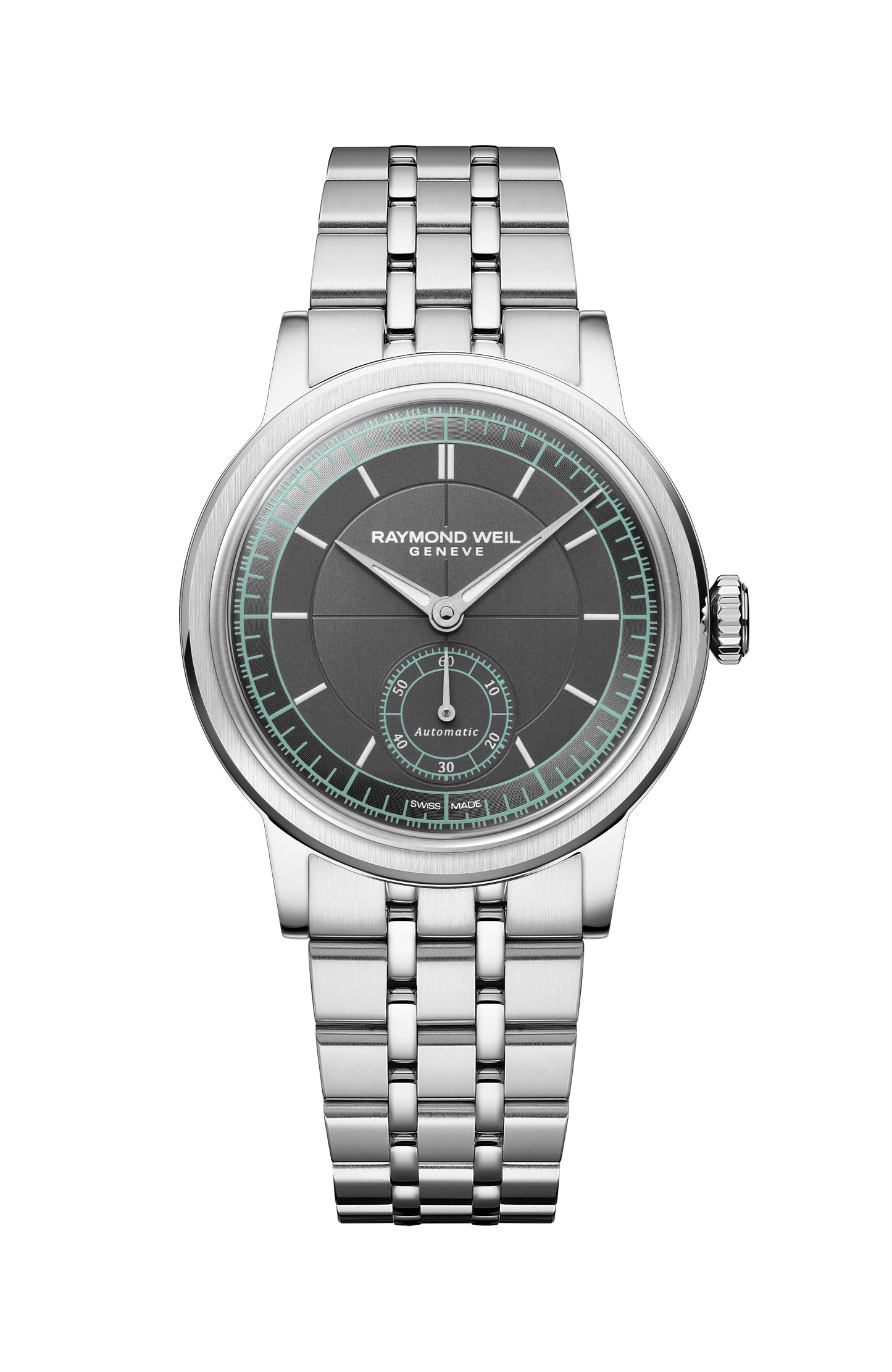 Millesime Automatic Small Seconds Menthol Minute Track Bracelet Watch, 35mm