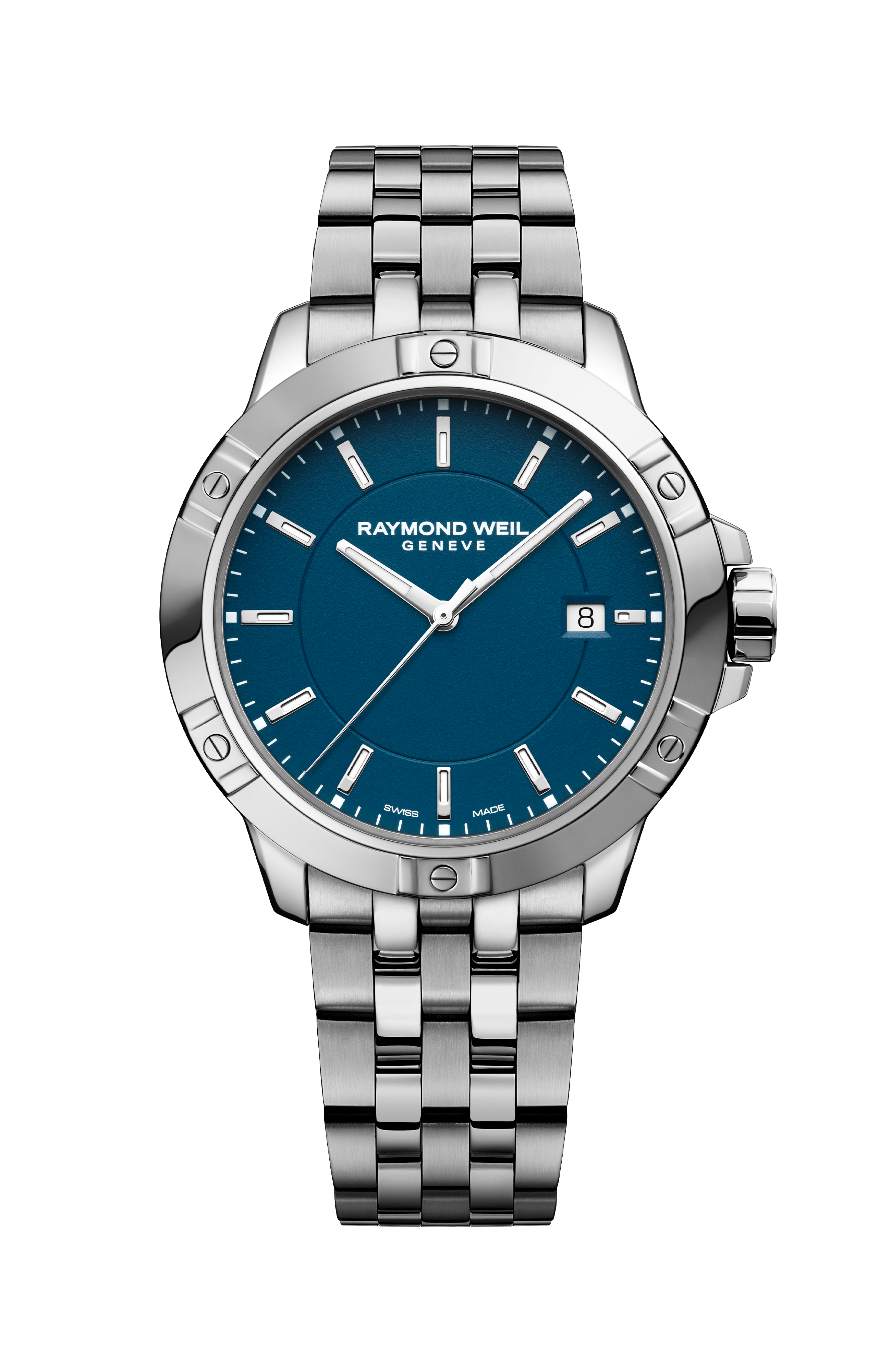 Men's Classic Blue Dial Steel Bracelet Watch Tango RAYMOND WEIL