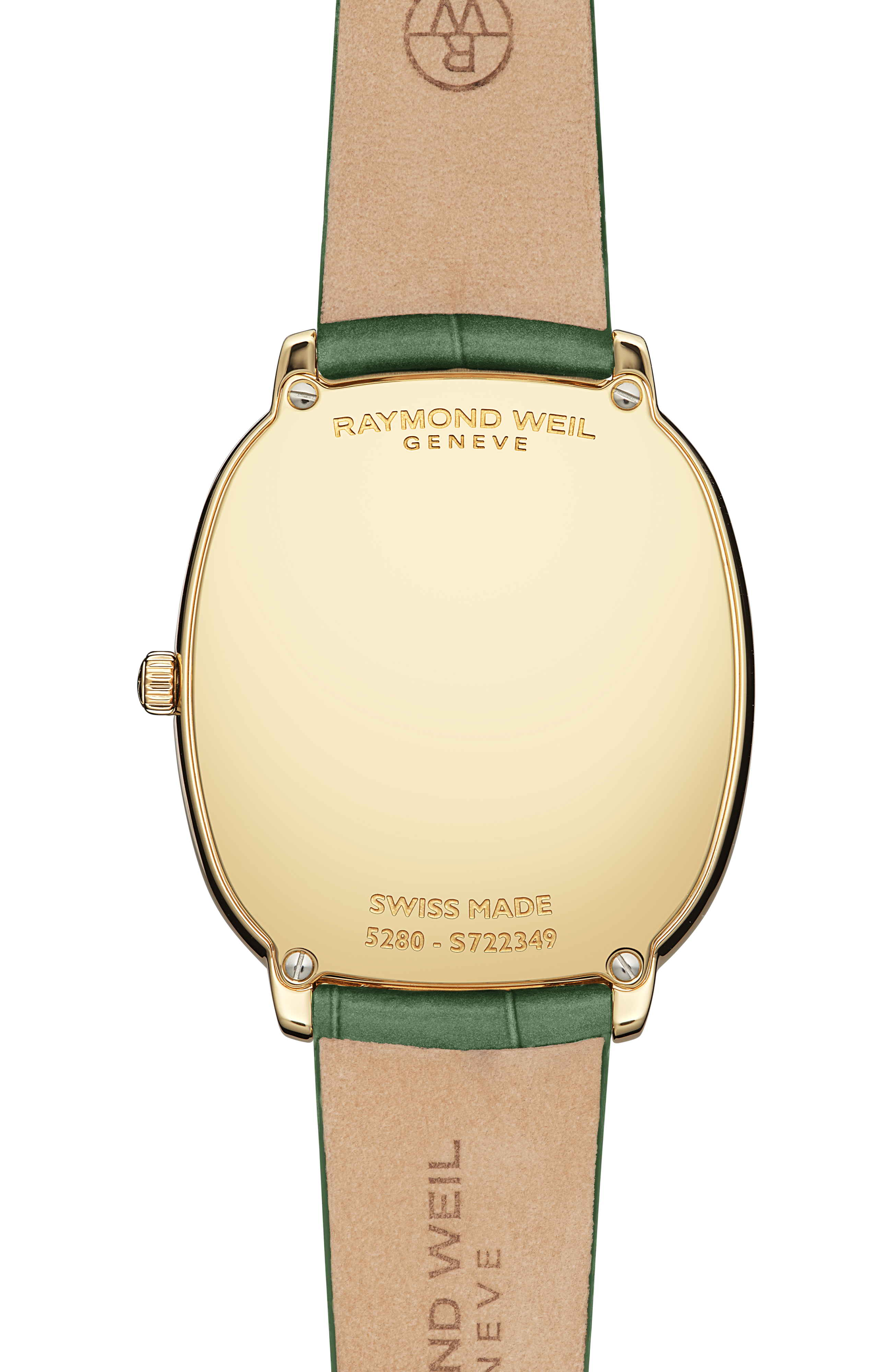 Montre bracelet Toccata Heritage cadran argent vieilli et bracelet cuir vert, 31 x 36 mm