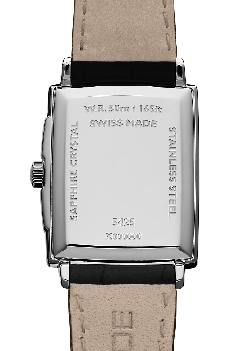 Montre rectangulaire Toccata classique pour homme avec cadran blanc, 37 x 29 mm