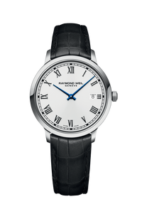 Toccata Men's Classic White Dial Leather Quartz Watch, 39 mm