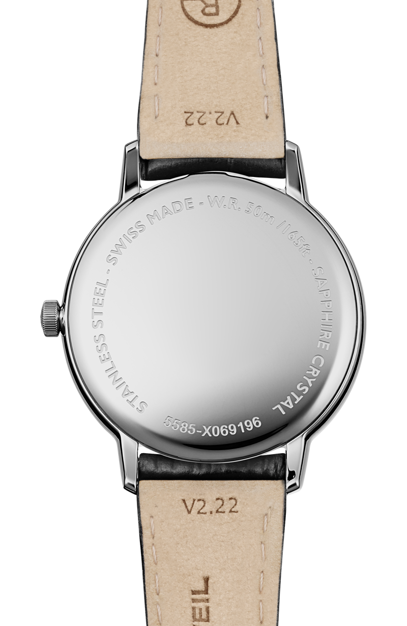Toccata Men's Classic Silver Dial Leather Quartz Watch, 42 mm