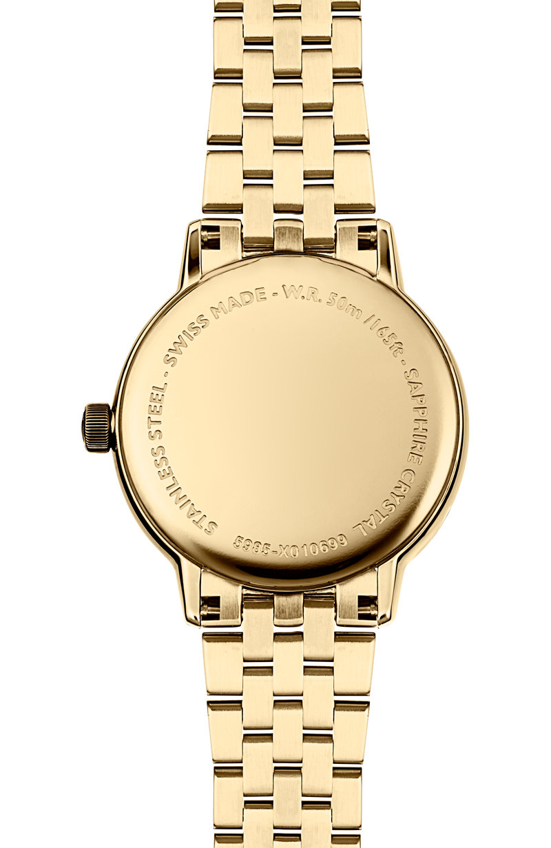 Montre à quartz acier, or et 11 diamants Toccata classique pour femme, 29 mm