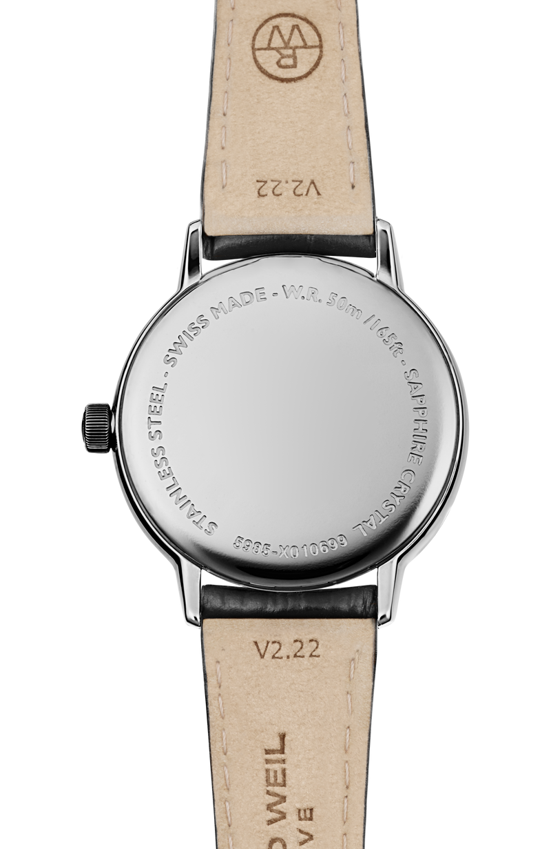 Toccata Ladies Black Leather Quartz Watch, 29 mm