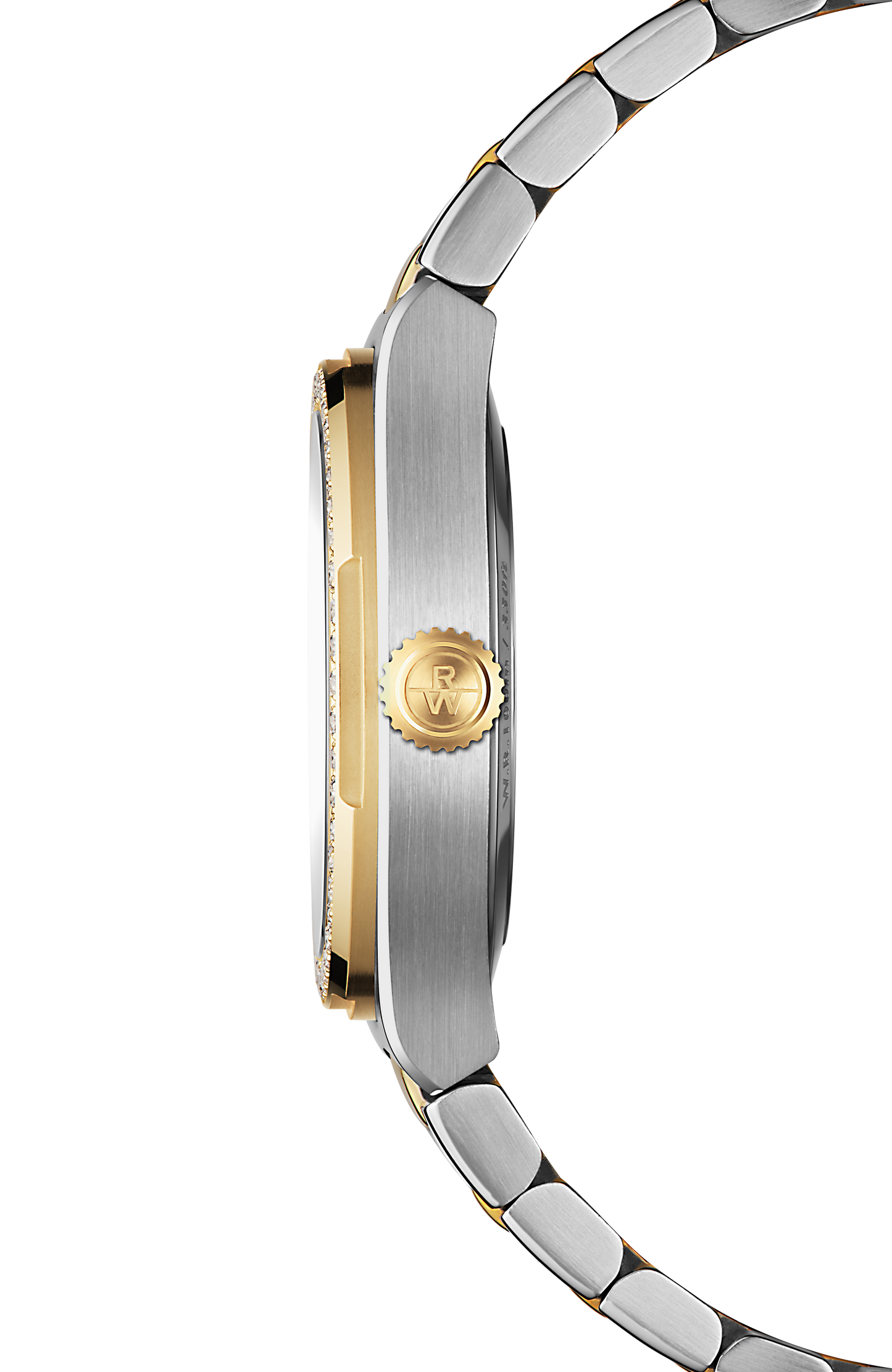 Montre A.R.T. à quartz et diamants bicolore à cadran nacre et bracelet intégré, 30 mm