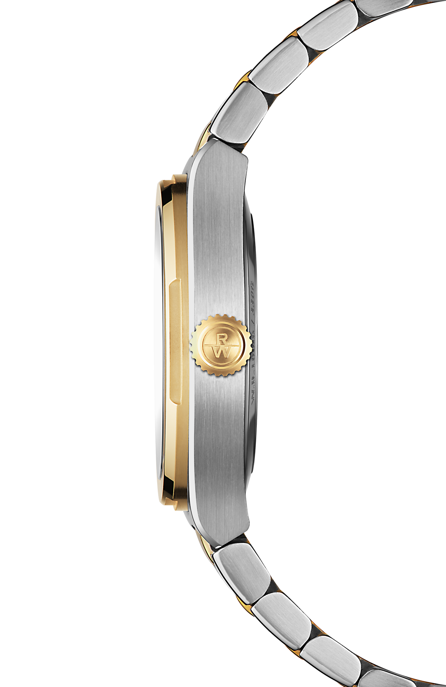 A.R.T. Quarzuhr mit Perlmuttzifferblatt und integriertem, zweifarbigem Edelstahlarmband, 30 mm