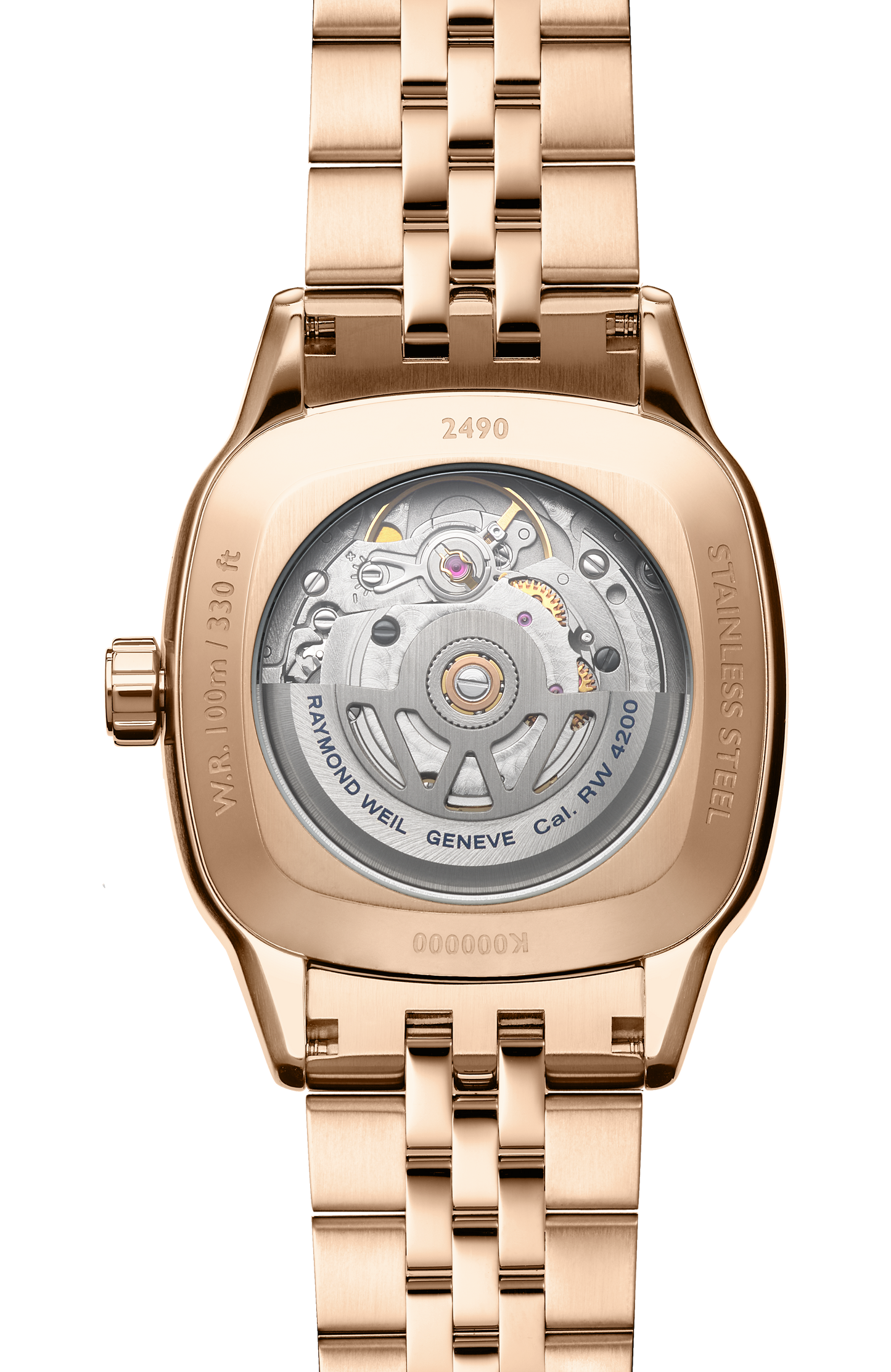 Freelancer Ladies Automatic Green Dial Rose Gold Bracelet Cushion Shape Watch, 34 x 34 mm