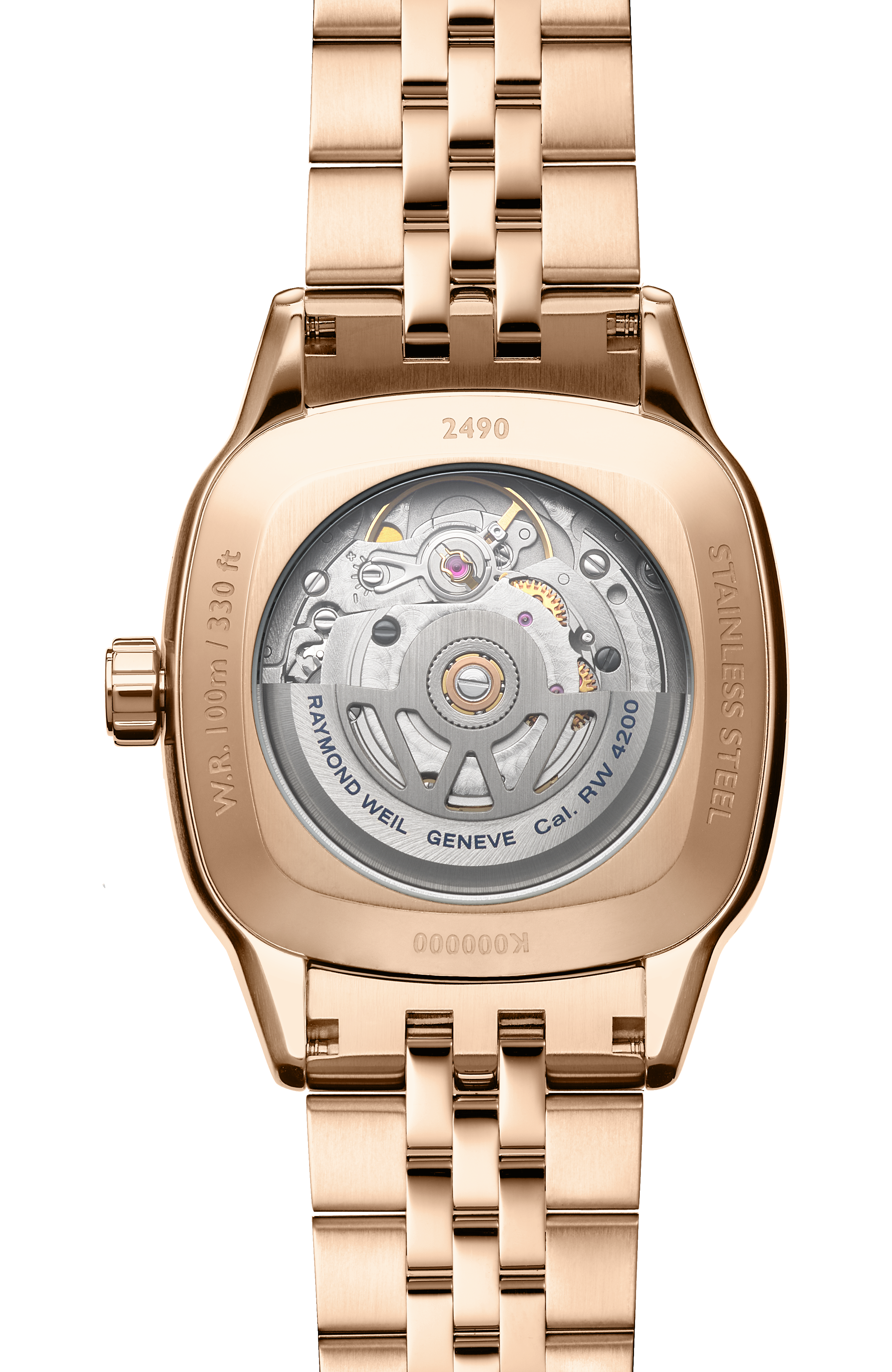 自由骑士系列 女士自动腕表 绿色表盘 金属表链 枕形表壳，34 x 34 毫米