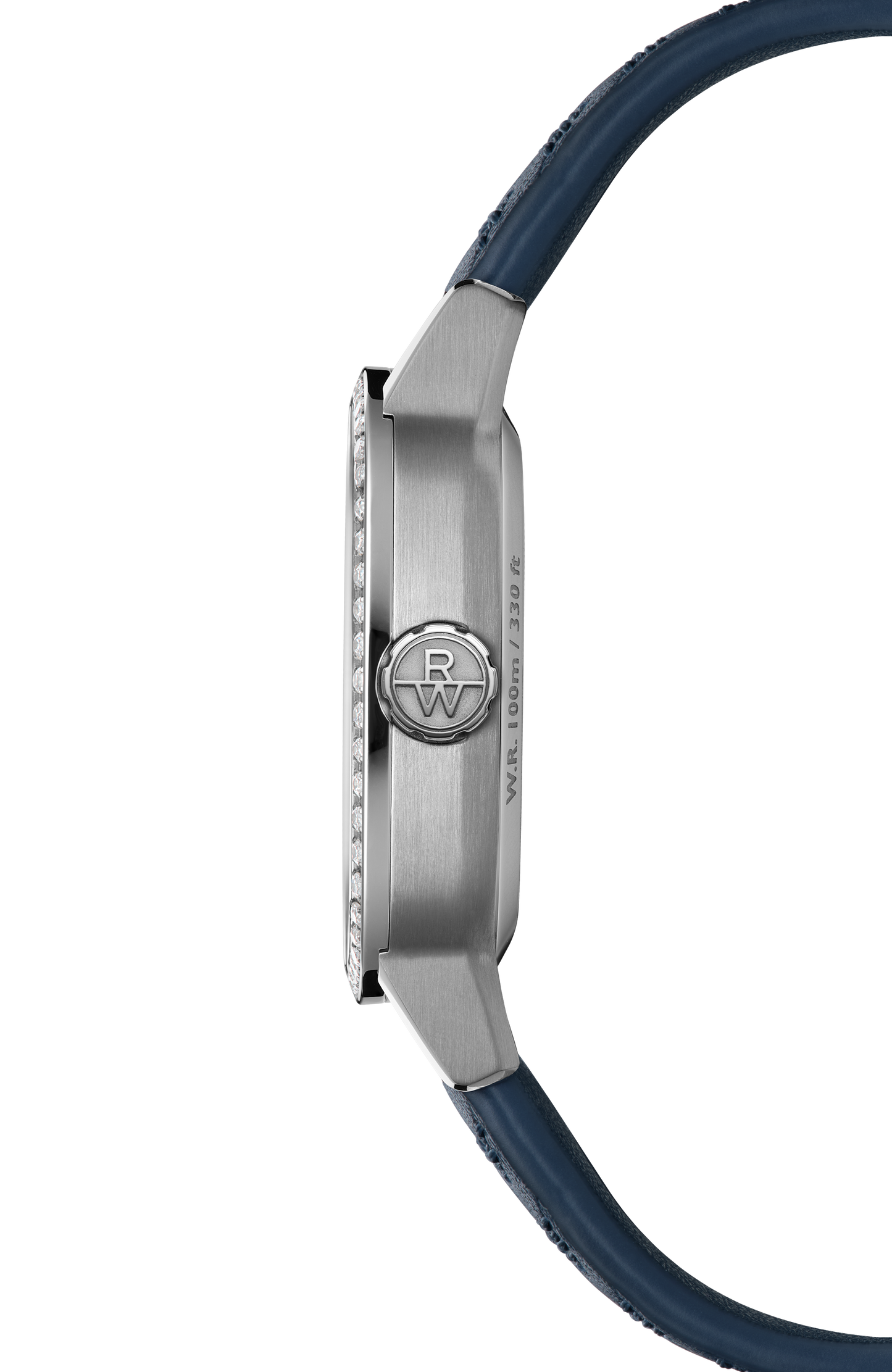Freelancer Ladies Automatic Blue Dial Leather Cushion Shape Watch, 34 x 34 mm
