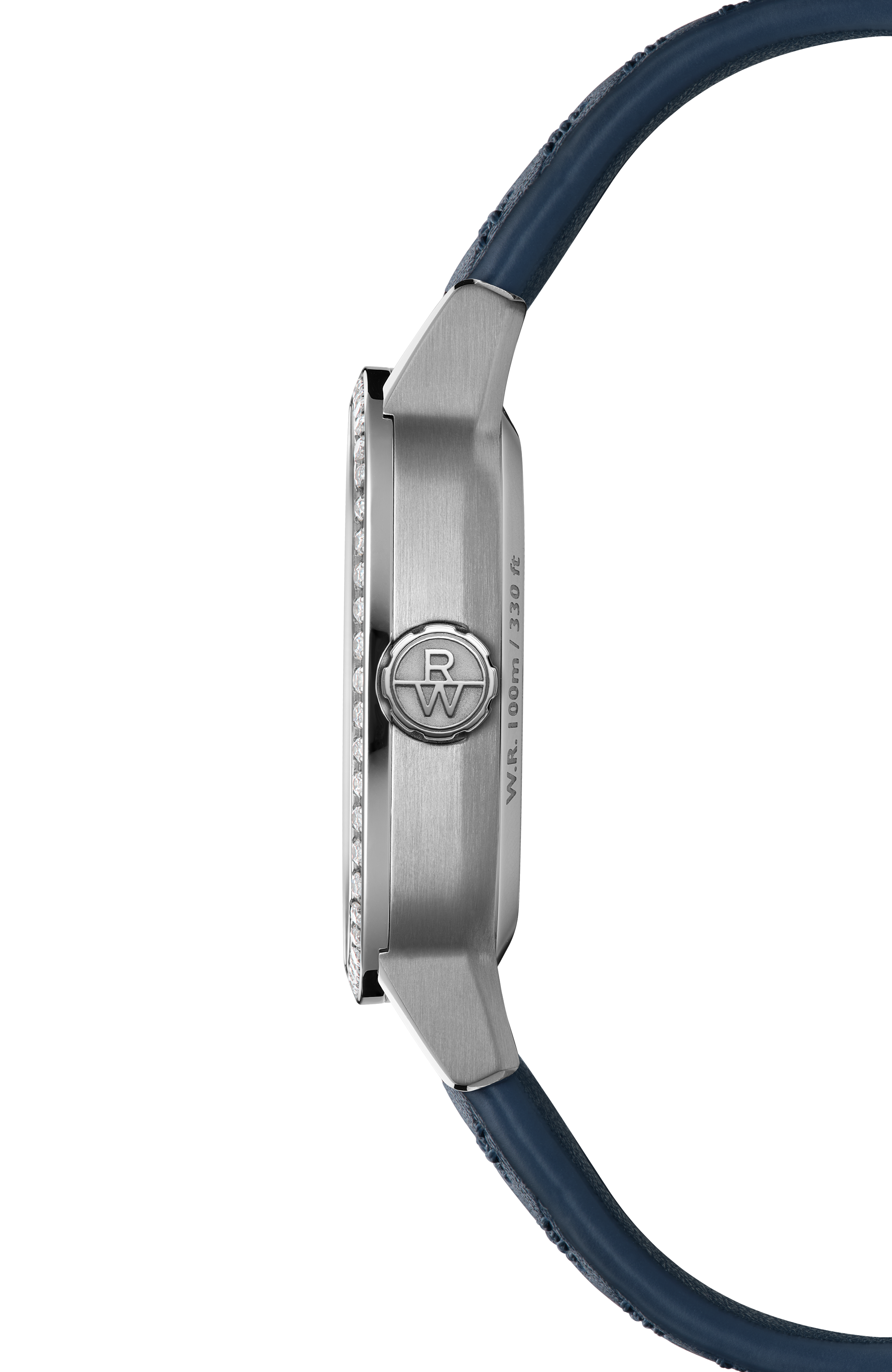 Freelancer Ladies Automatic Blue Dial Leather Cushion Shape Watch, 34 x 34 mm