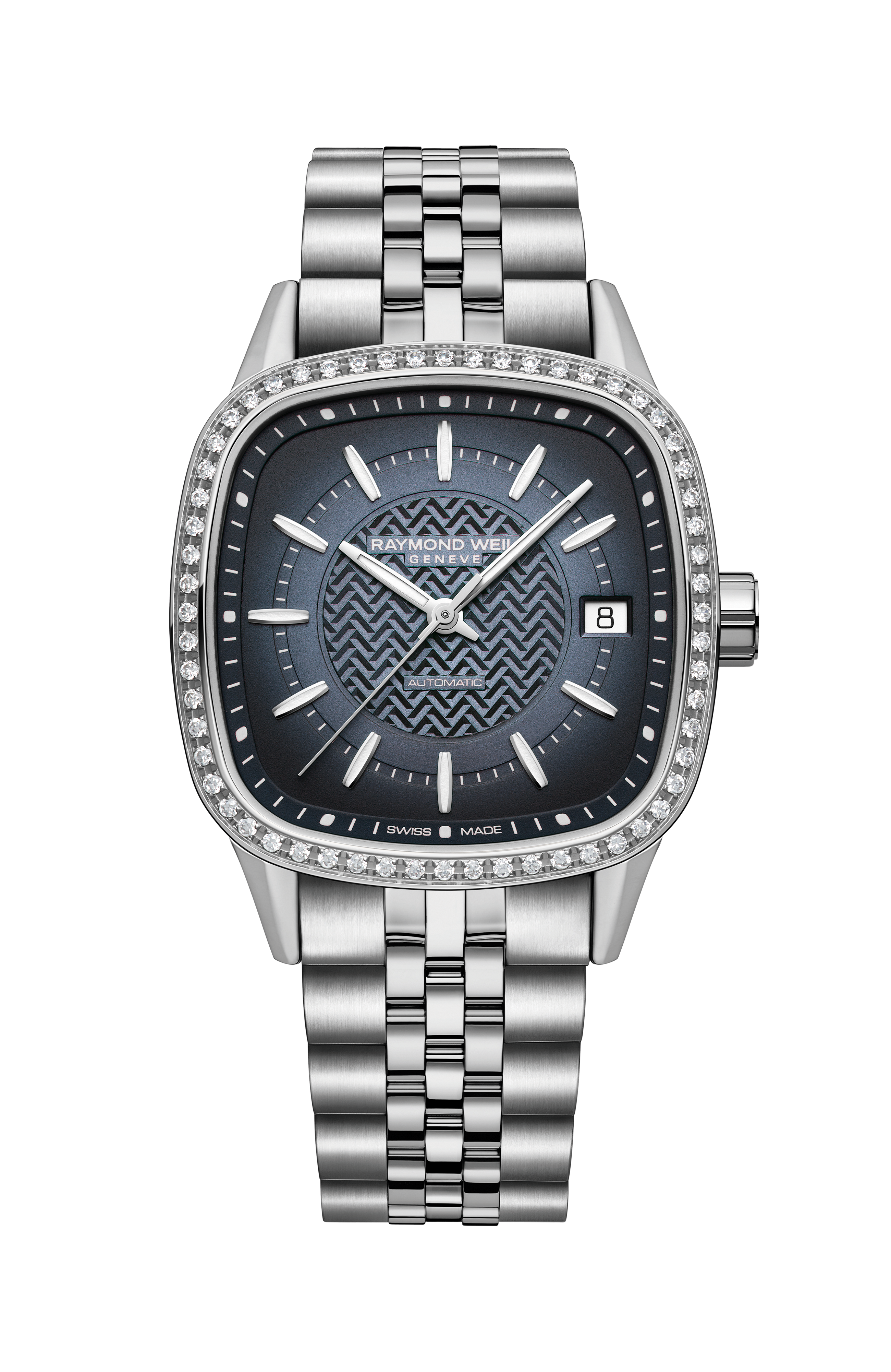 Freelancer Ladies Automatic Blue Dial Bracelet Cushion Shape Watch, 34 x 34 mm