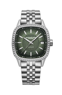 Freelancer Ladies Automatic Green Dial Bracelet Cushion Shape Watch, 34 x 34 mm