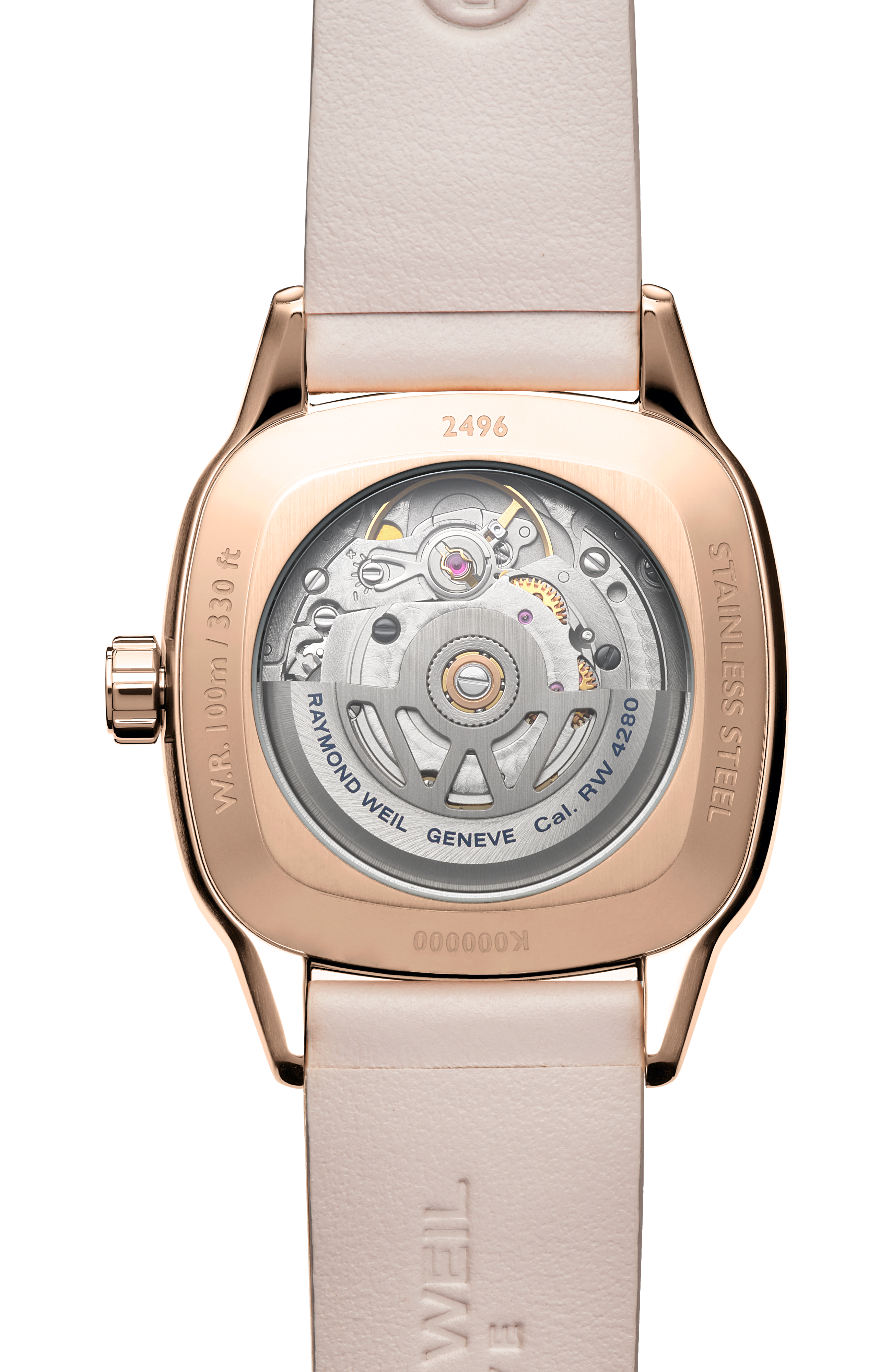 Freelancer Automatic Moon Phase and Leather Strap Cushion Shape Watch, 34 x 34 mm