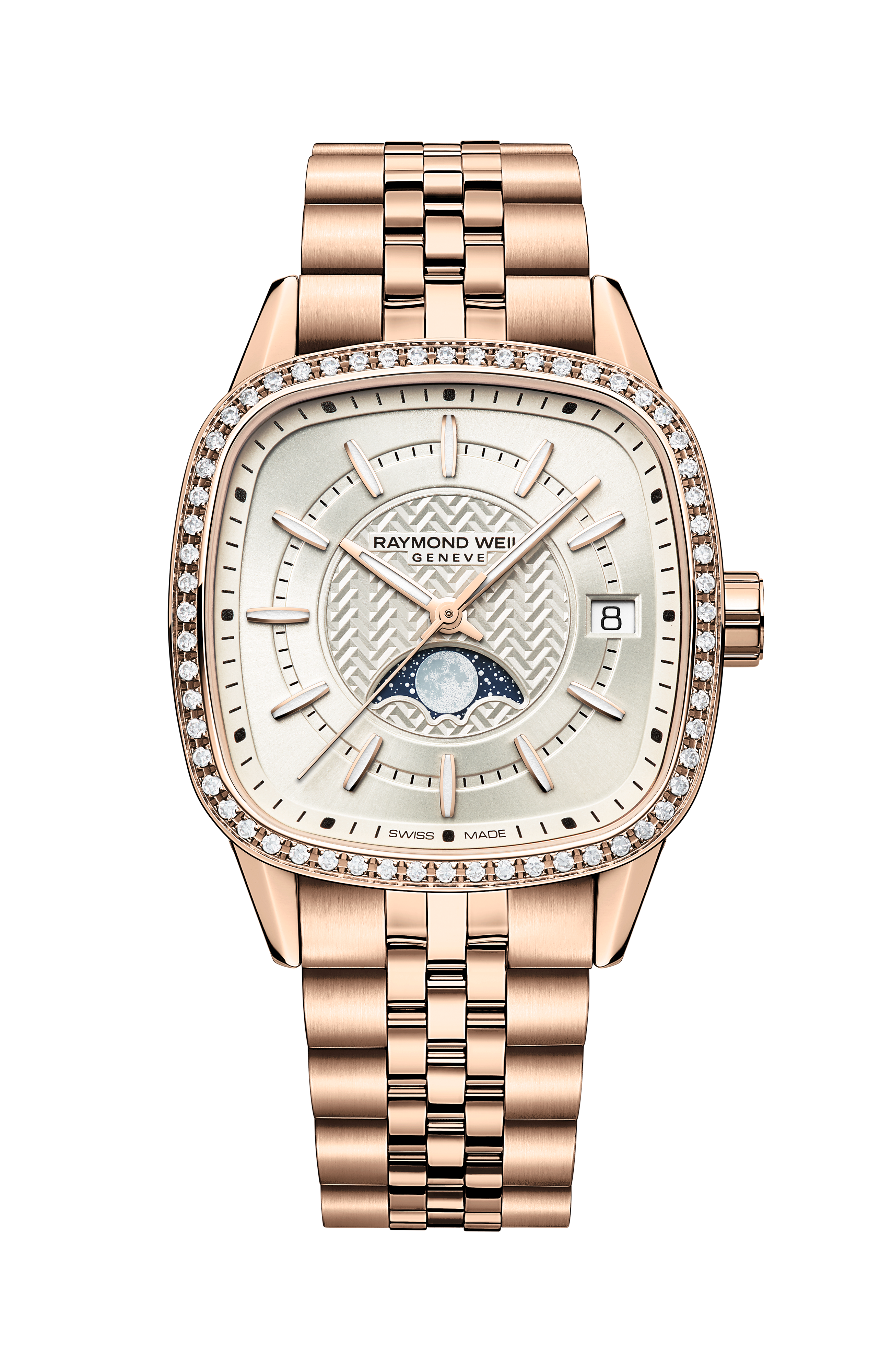 Freelancer Ladies Automatic Moon Phase Cushion Shape Watch, 34 x 34 mm
