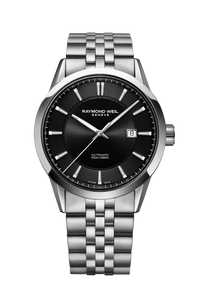 Freelancer Men's Automatic Black Dial Stainless Steel Bracelet Watch, 42 mm