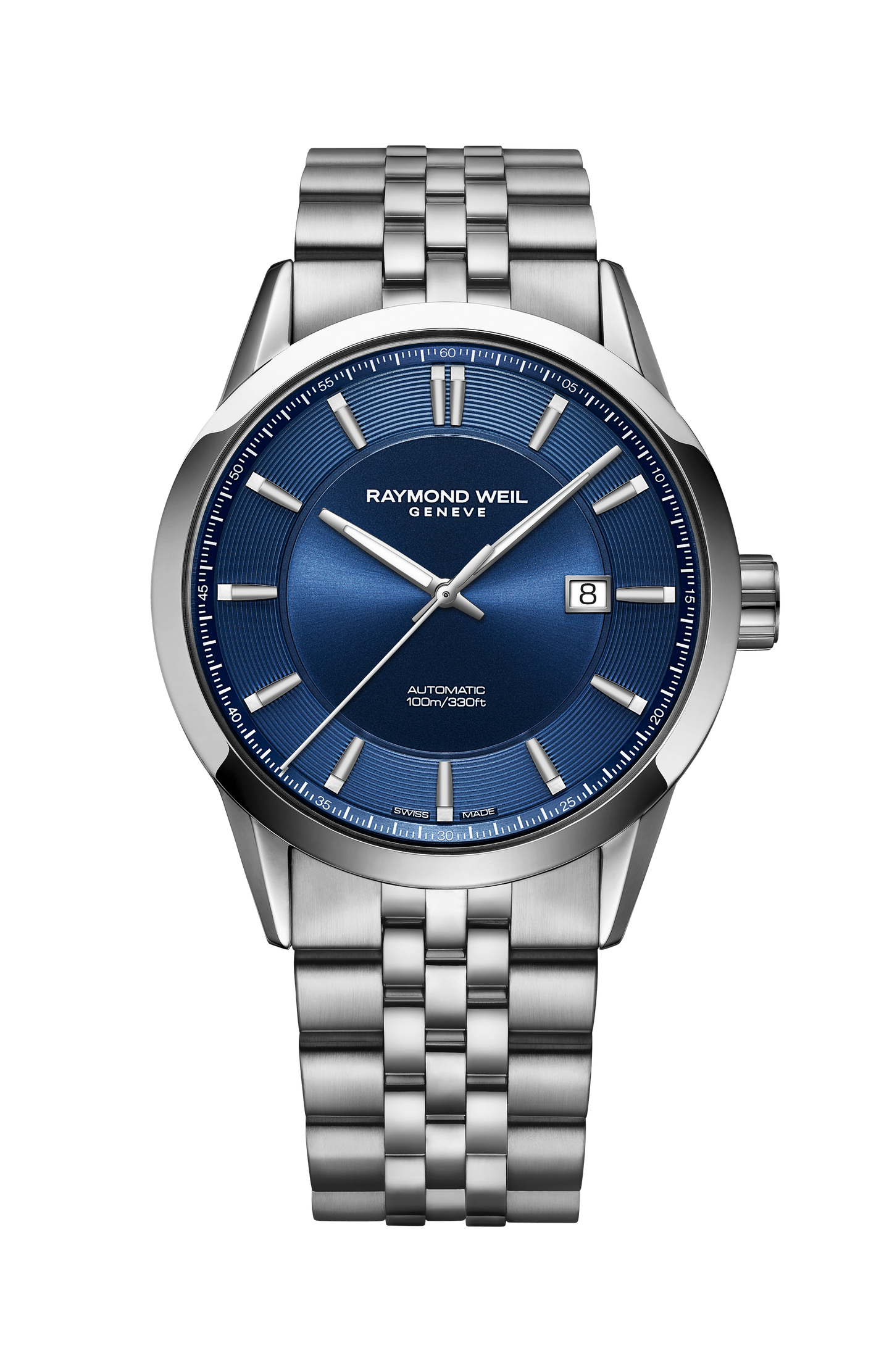 Freelancer Men's Automatic Blue Dial Stainless Steel Bracelet Watch, 42 mm
