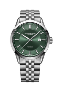 Freelancer Men's Automatic Green Dial Stainless Steel Bracelet Watch, 42 mm