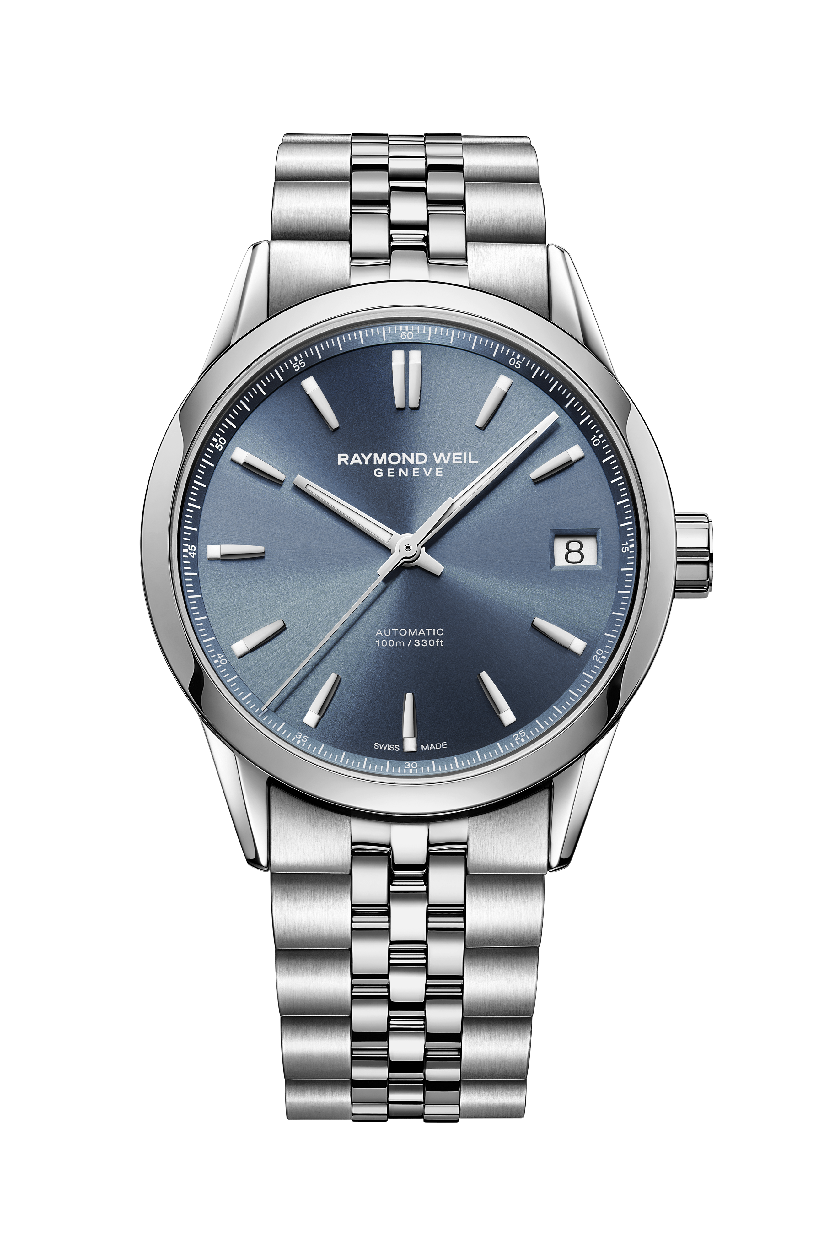 Freelancer Men's Automatic Blue Dial Stainless Steel Bracelet Watch, 40 mm
