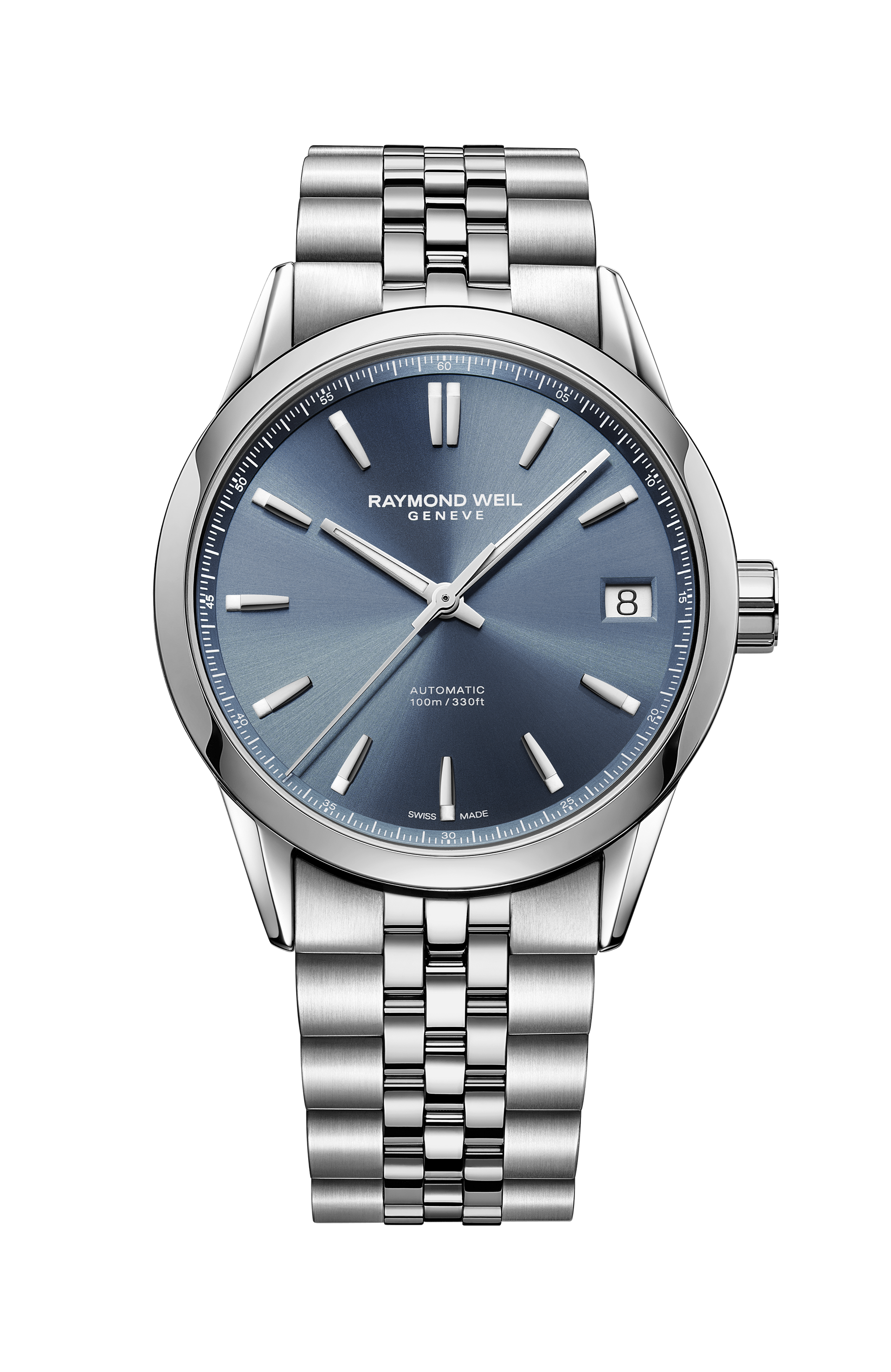 Raymond Weil Freelancer Men's Automatic Blue Dial Stainless Steel Bracelet Watch, 40 mm