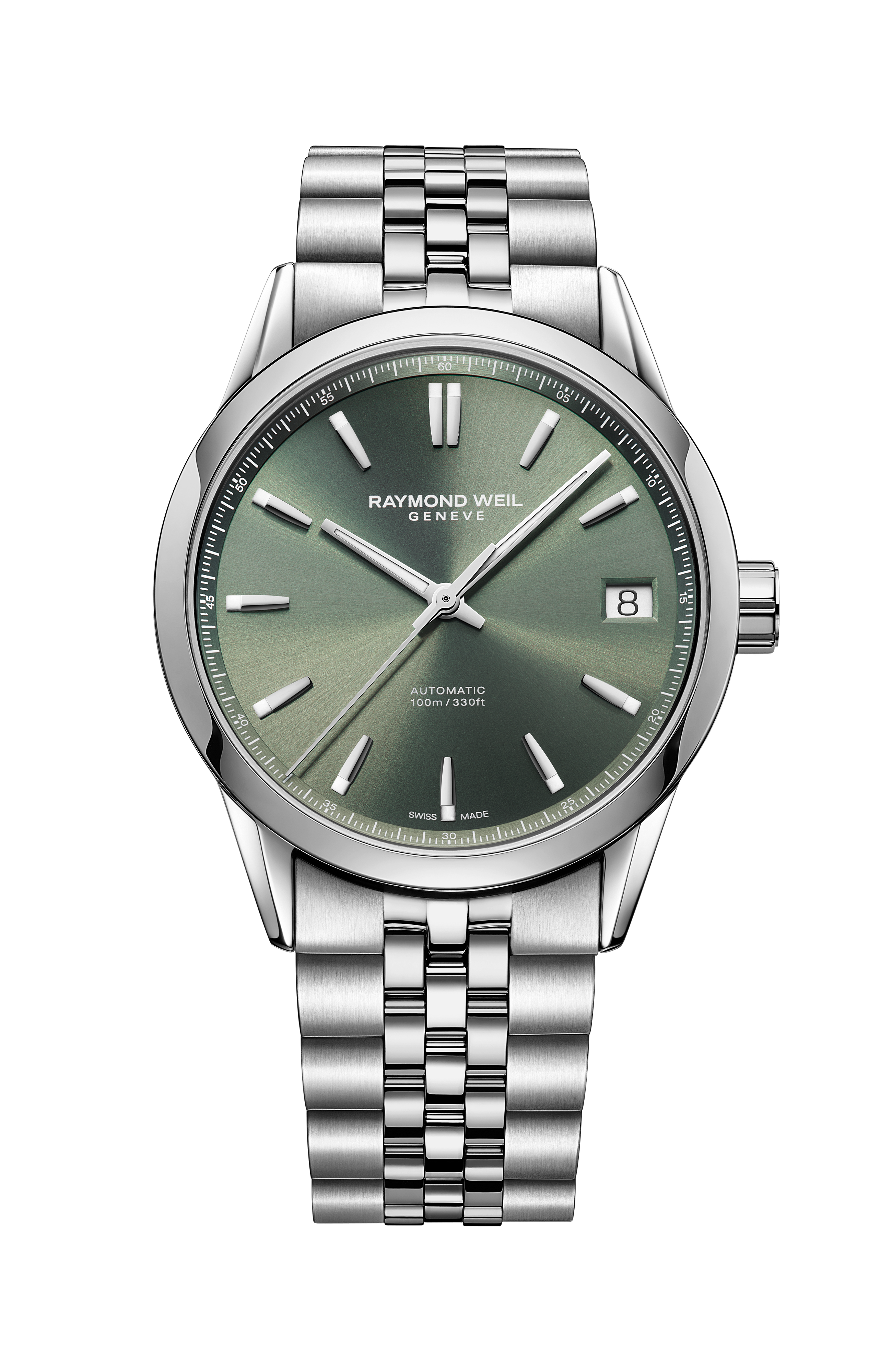 Freelancer Men's Automatic Green Dial Stainless Steel Bracelet Watch, 40 mm
