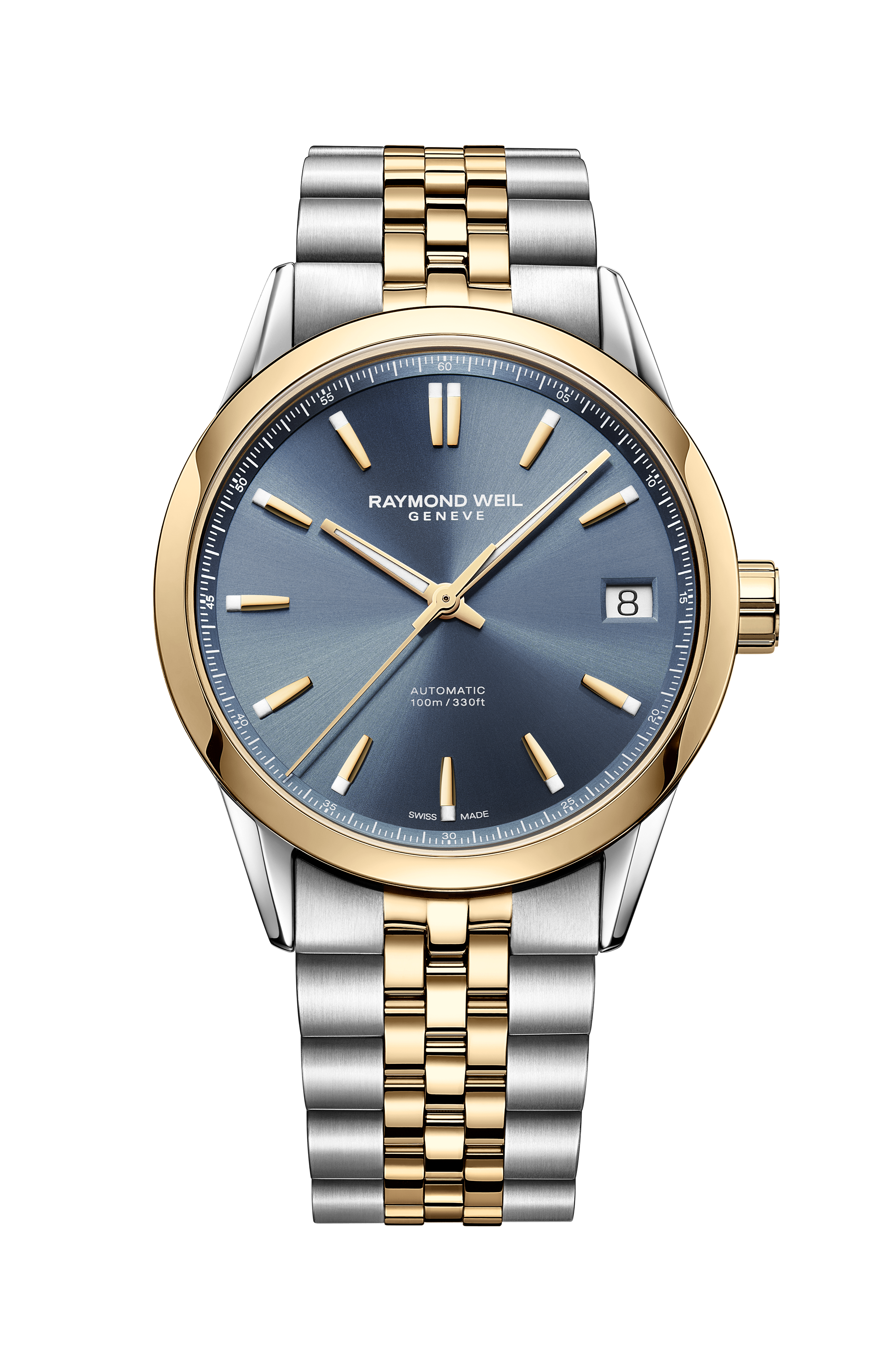 Freelancer Men's Automatic Classic Two-Tone Blue Dial Date Watch, 40 mm