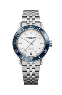 Freelancer Diver Automatic White Dial Bracelet Watch, 36 mm