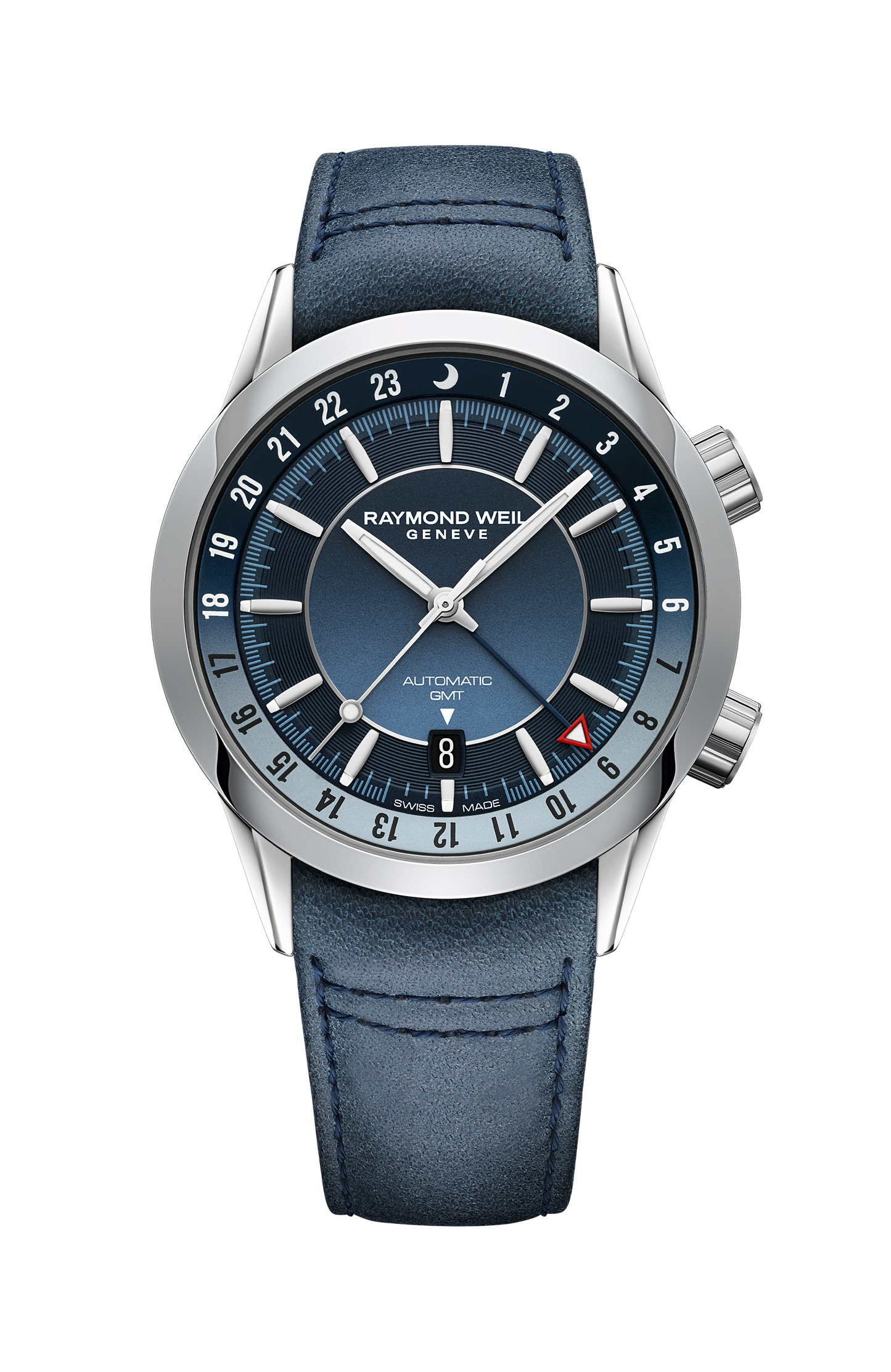 Freelancer Men's GMT Blue Dial And Blue Leather Automatic Watch, 41 mm