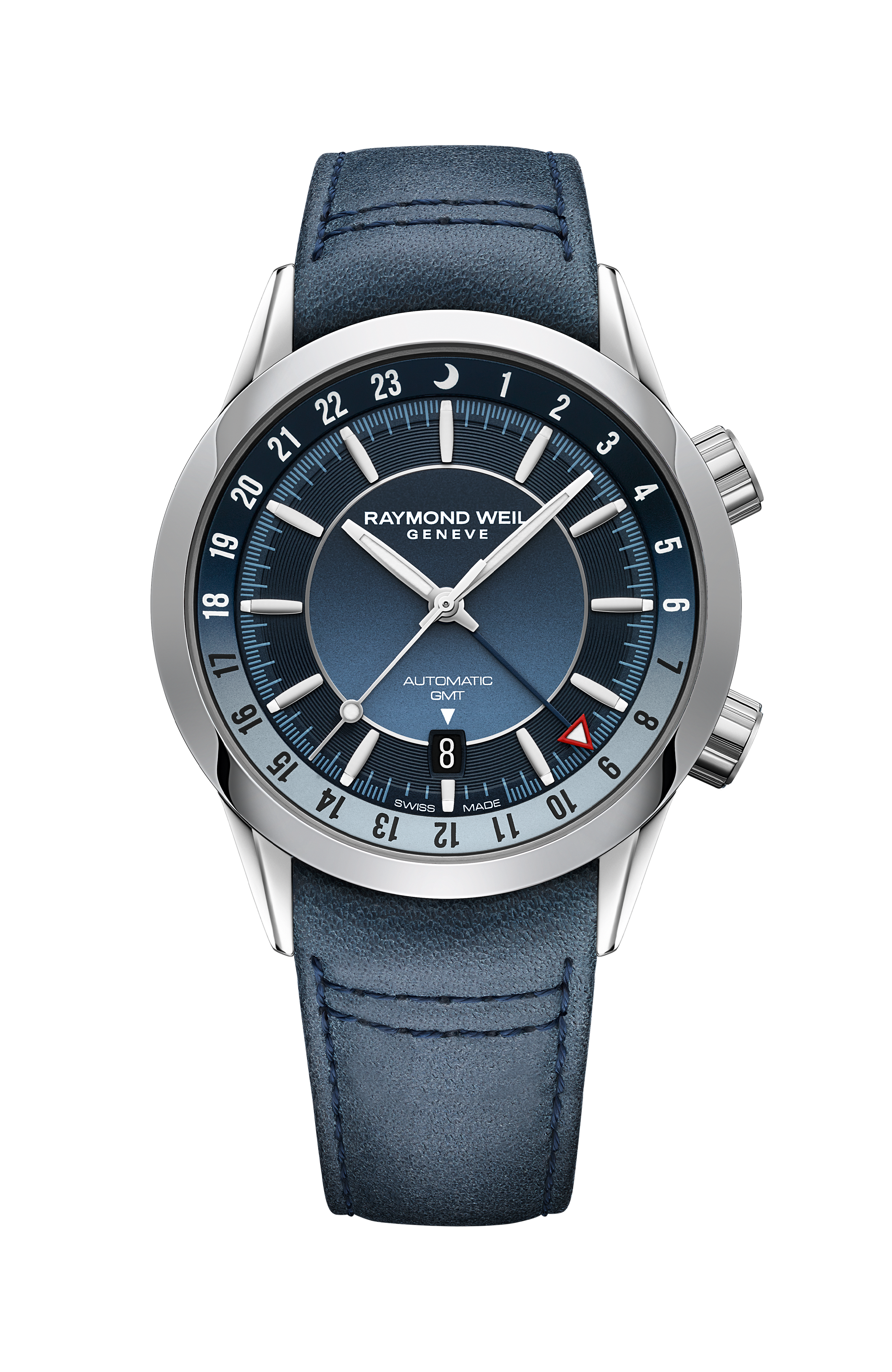 Freelancer Men's GMT Blue Dial And Blue Leather Automatic Watch, 41 mm
