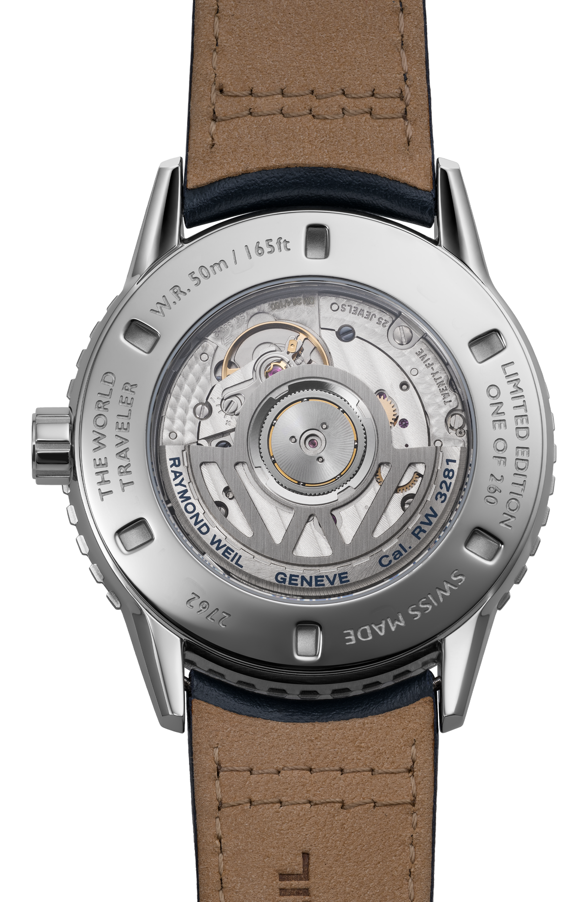 Freelancer Men's World-Traveller GMT Blue Dial Leather Automatic Watch, 40 mm