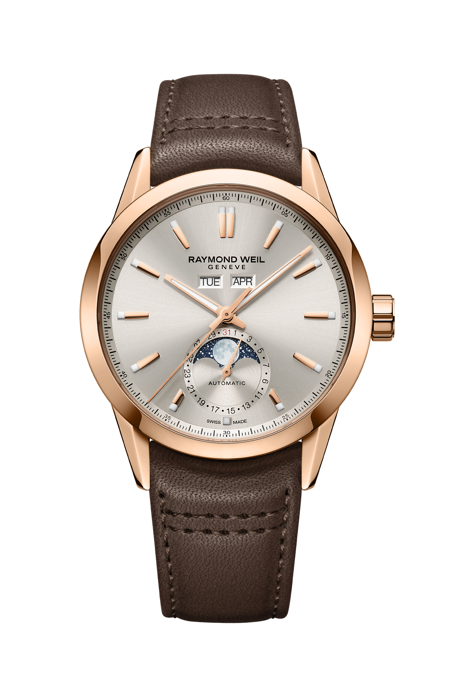Freelancer Automatic Complete Calendar Dune Sunray Dial Watch, 40 mm
