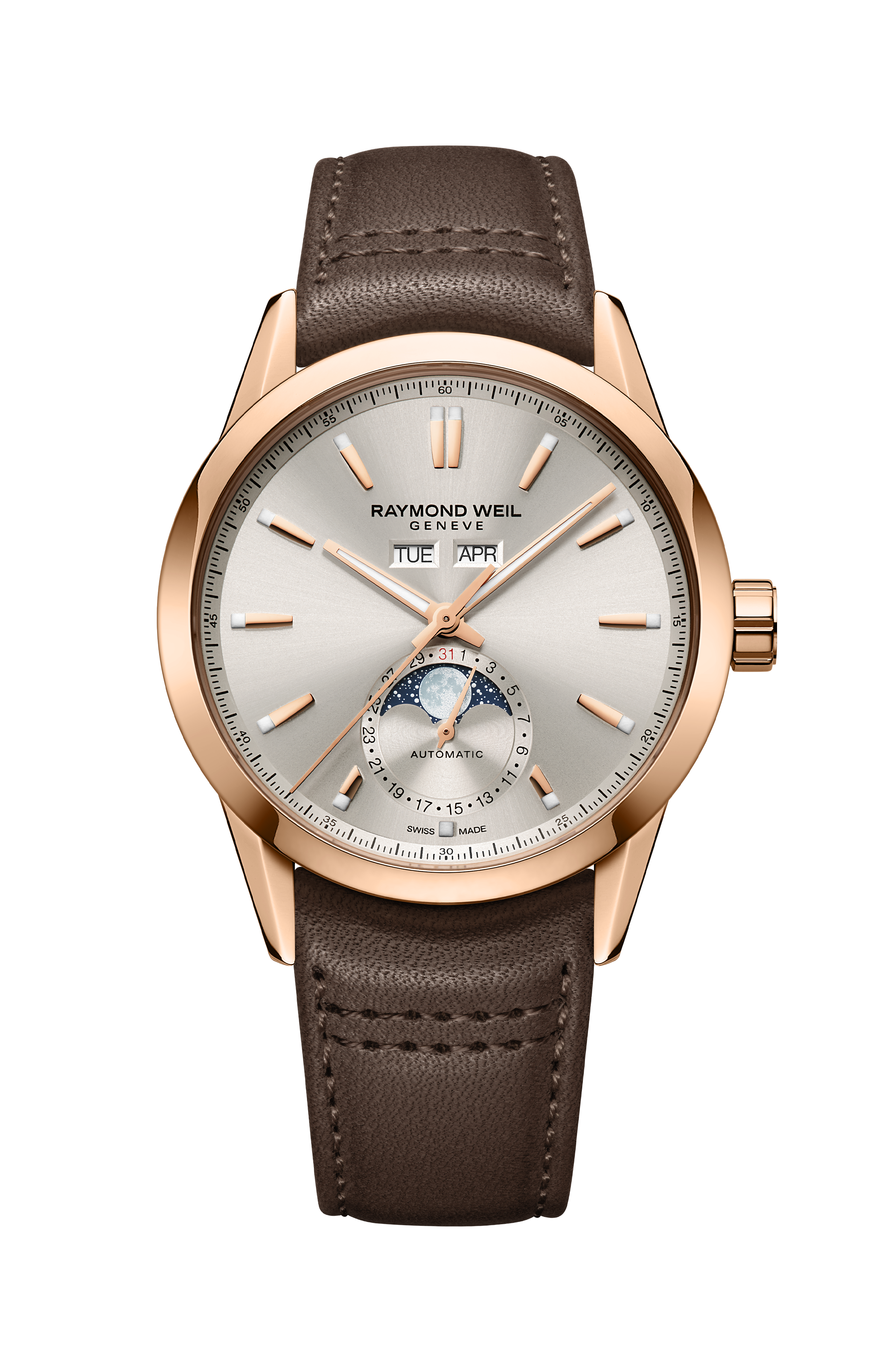 Freelancer Automatic Complete Calendar Dune Sunray Dial Watch, 40 mm