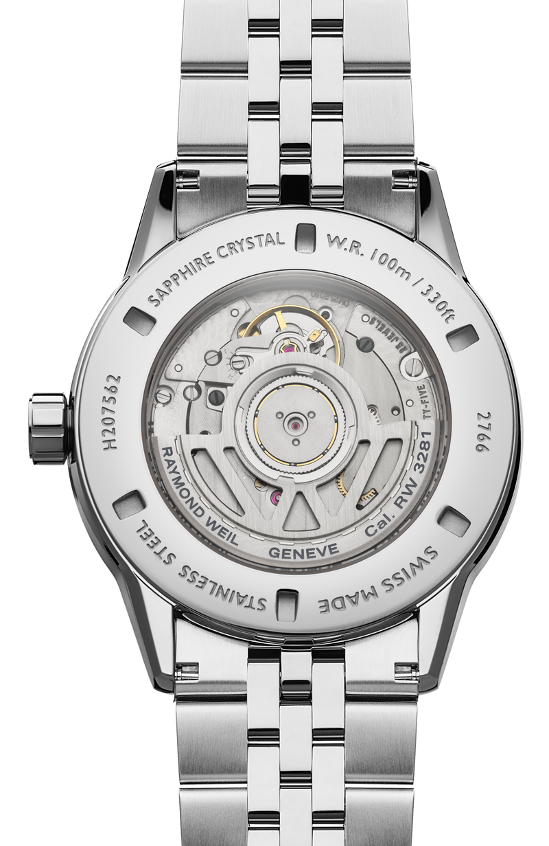 Montre automatique Calendrier Complet & cadran bleu soleillé, 40 mm