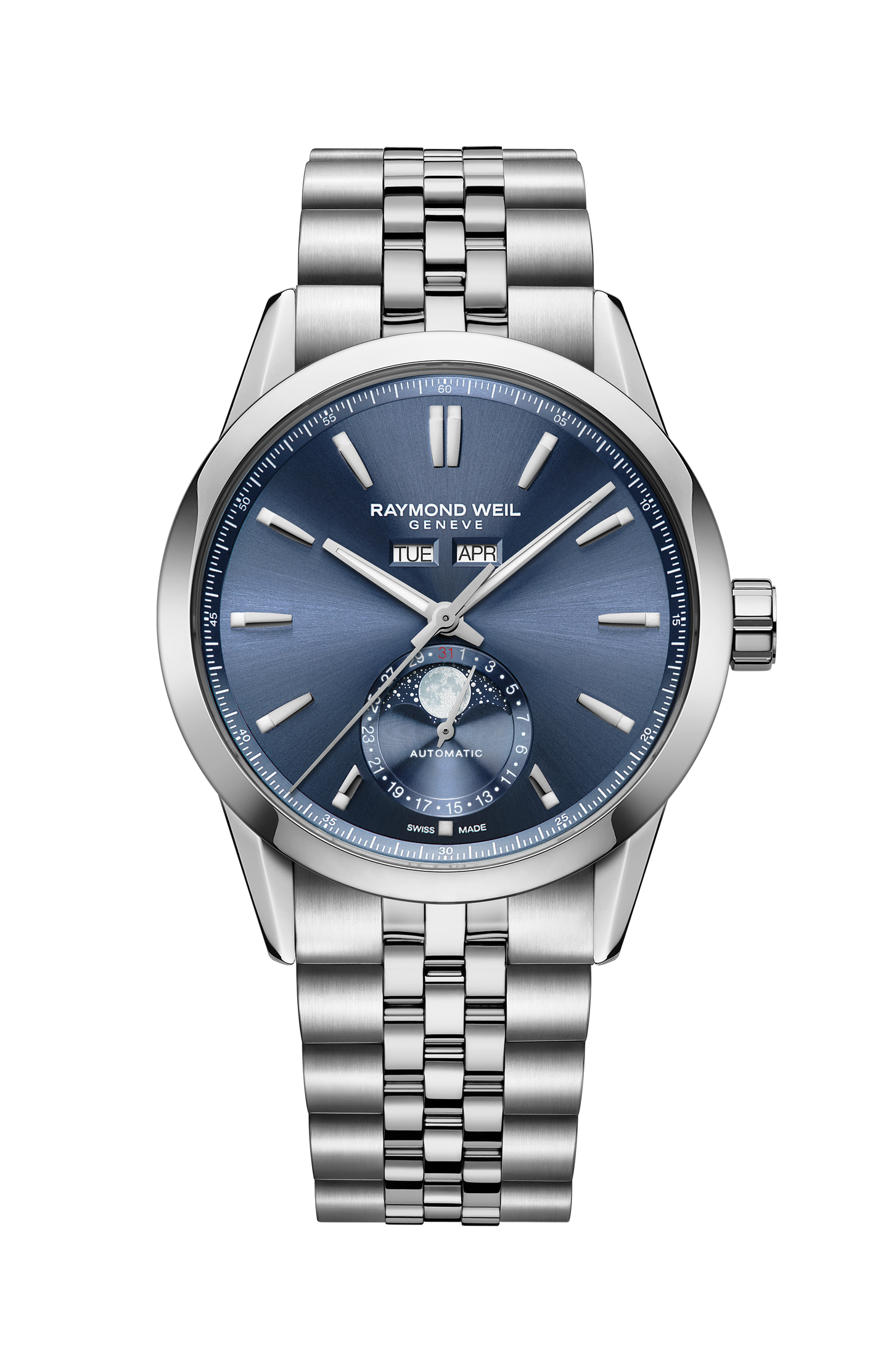 Freelancer Automatic Complete Calendar Blue Sunray Dial Watch, 40 mm