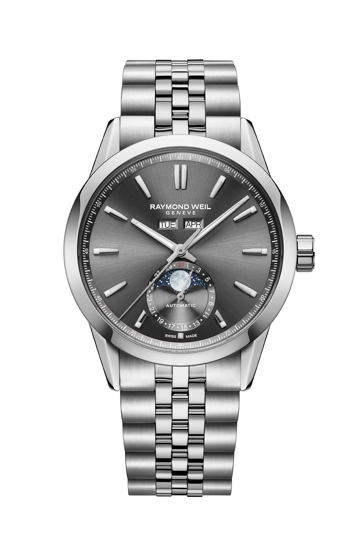 Freelancer Automatic Complete Calendar Anthracite Sunray Dial Watch, 40 mm