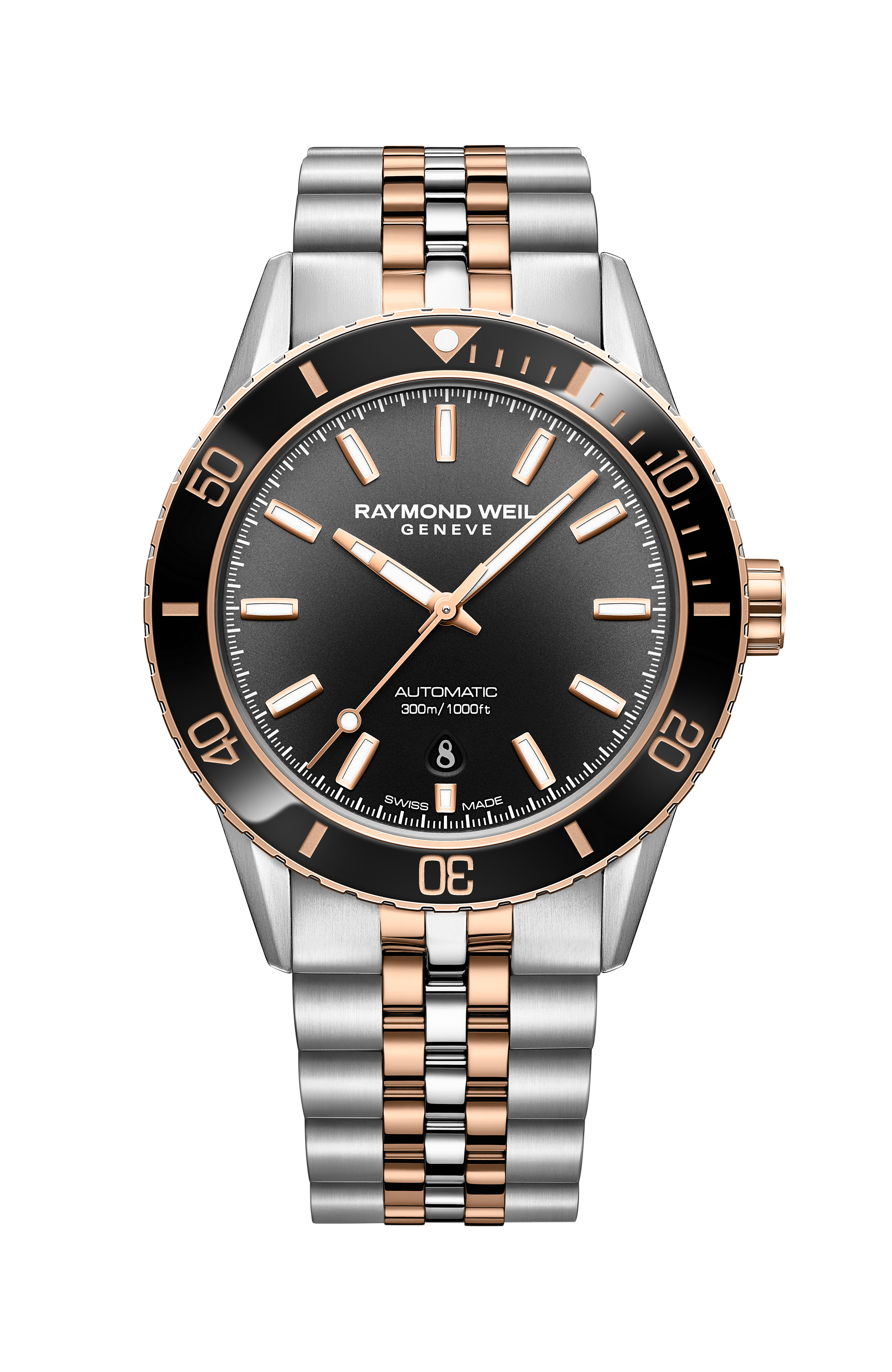 Freelancer Diver Men's Two-Tone Gradient Black Dial Automatic Watch, 42 mm