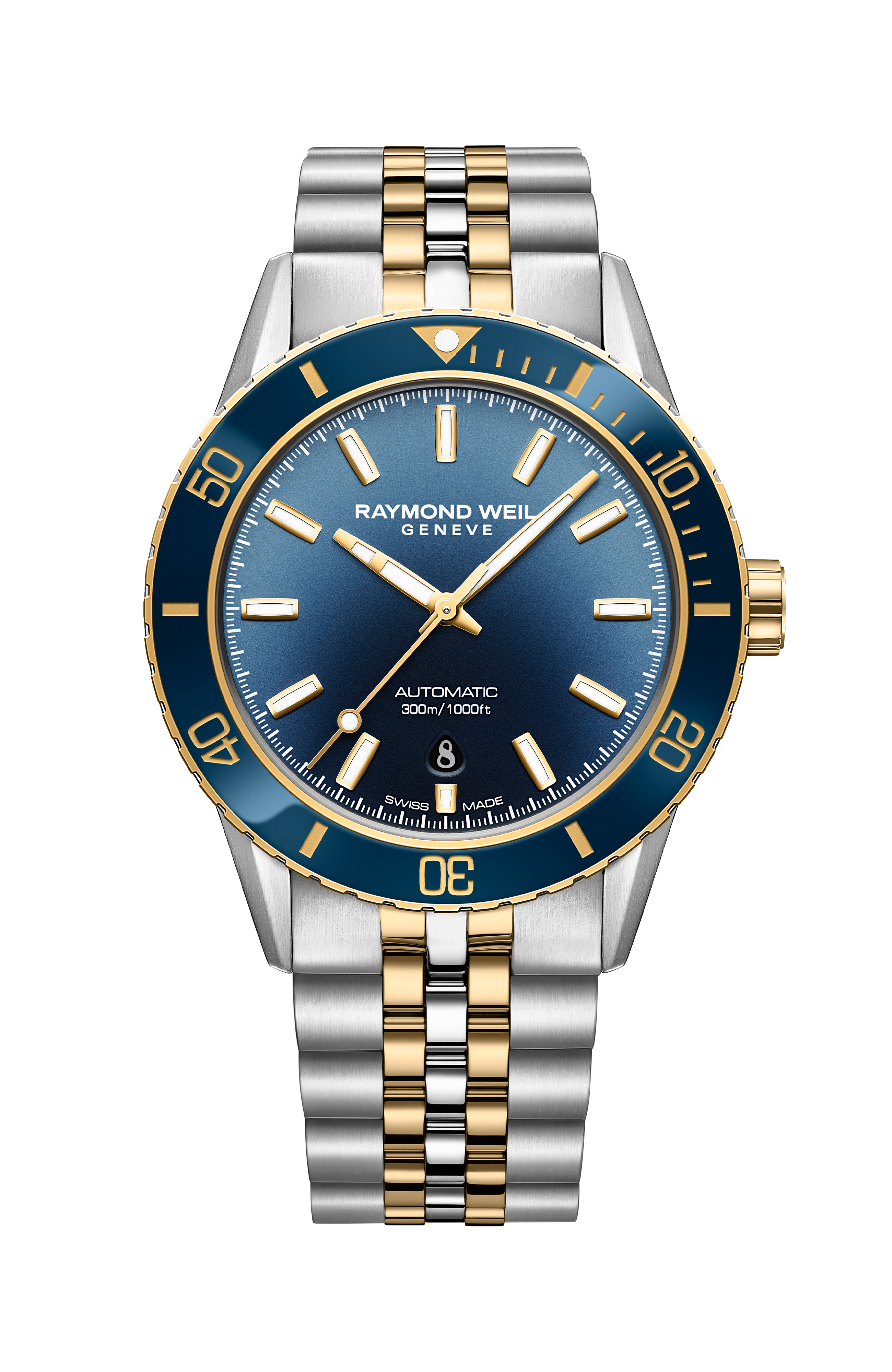 Freelancer Diver Men's Two-Tone Gradient Blue Dial Automatic Watch, 42 mm