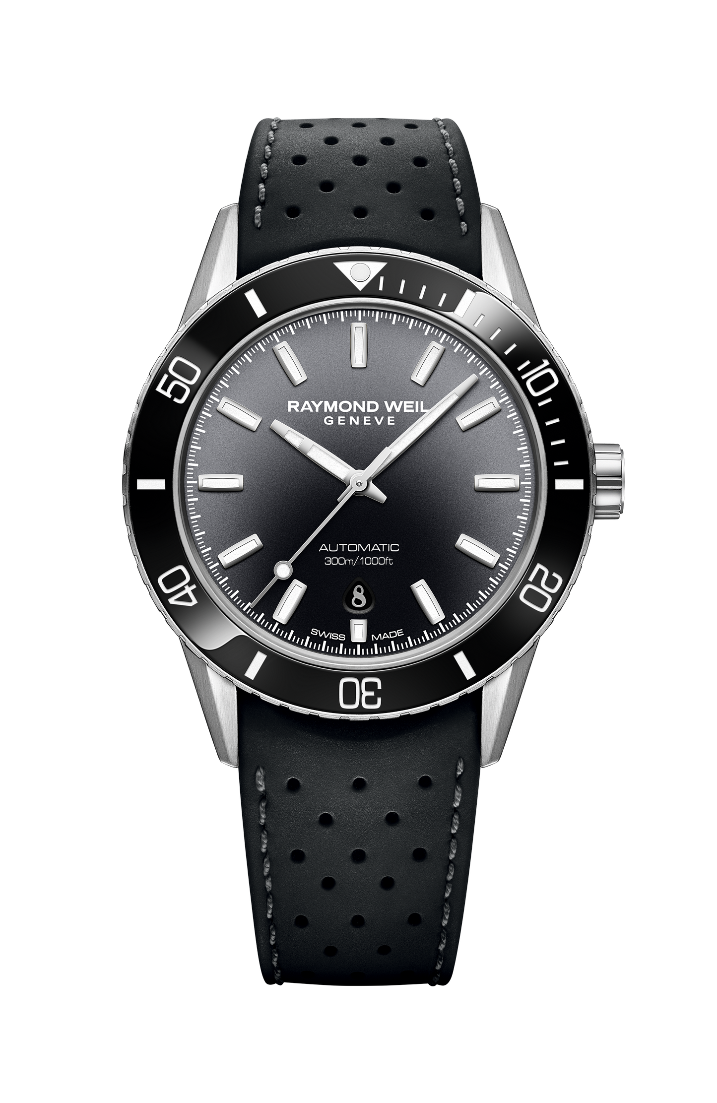 Freelancer Diver Black Dial & Rubber Strap Automatic Watch, 42 mm
