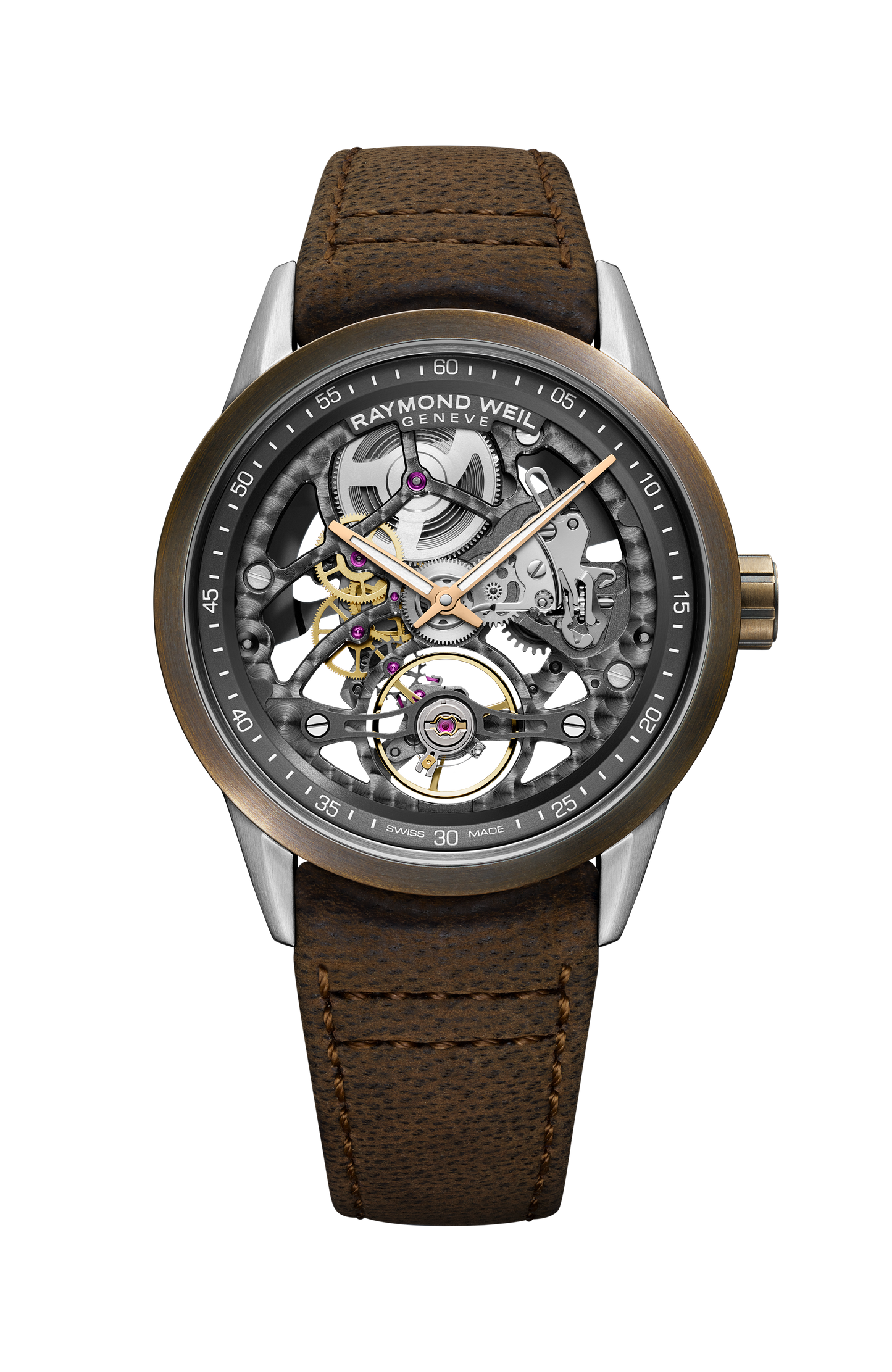 Freelancer Calibre RW1212 Skeleton Men's Automatic Bronze Watch, 42 mm