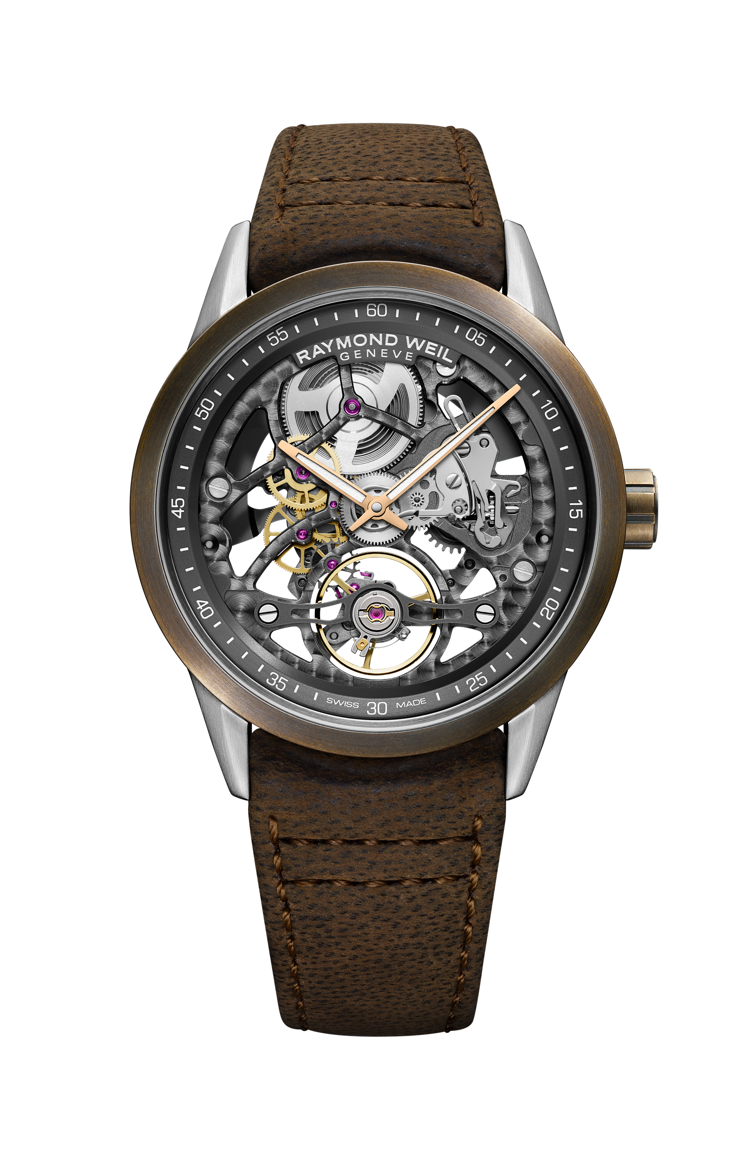 Freelancer Calibre RW1212 Skeleton Men's Automatic Bronze Watch, 42 mm