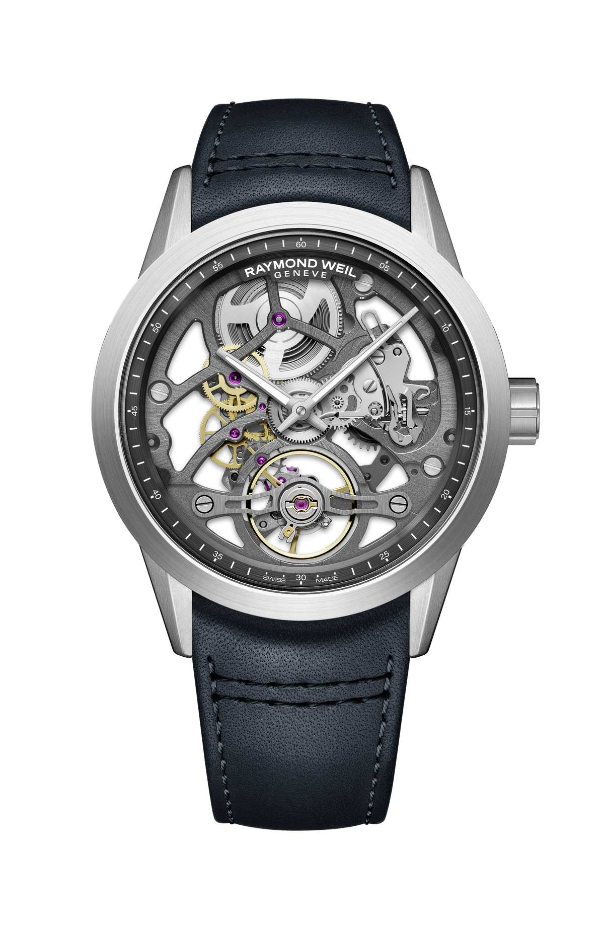 Montre automatique squelette anthracite Freelancer Calibre RW1212 pour homme, 40 mm