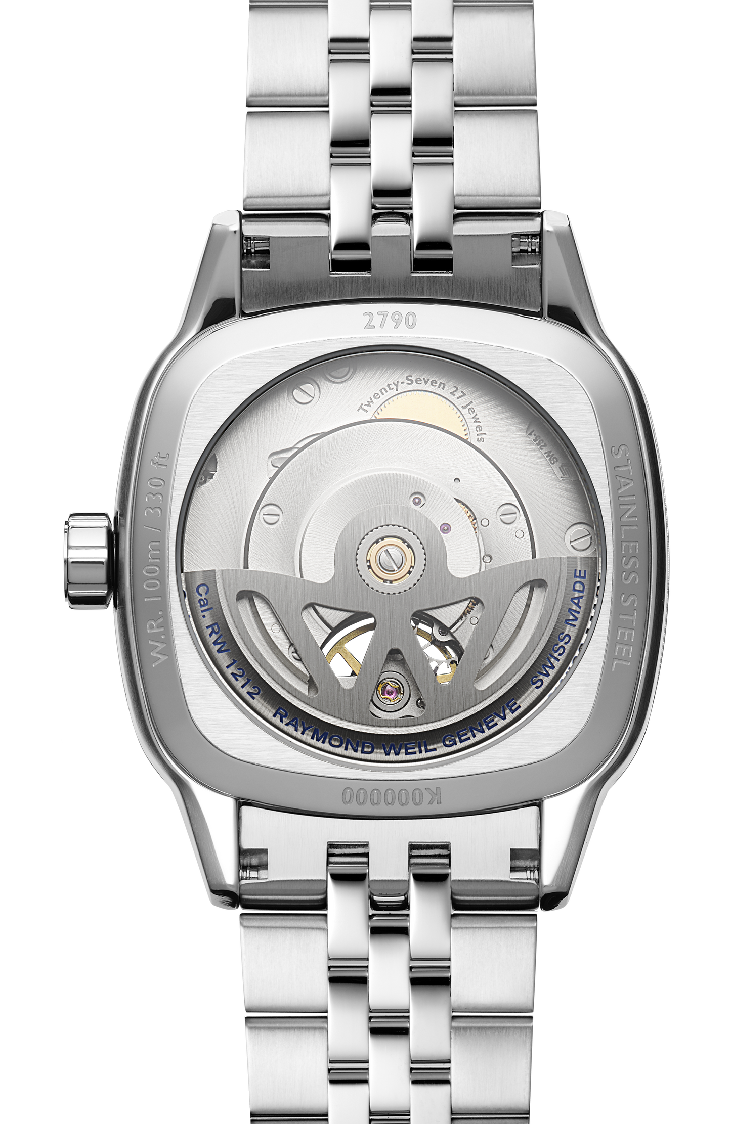 Freelancer Calibre RW1212 Men’s Automatic Blue Steel Cushion Shape Watch, 40 x 40 mm