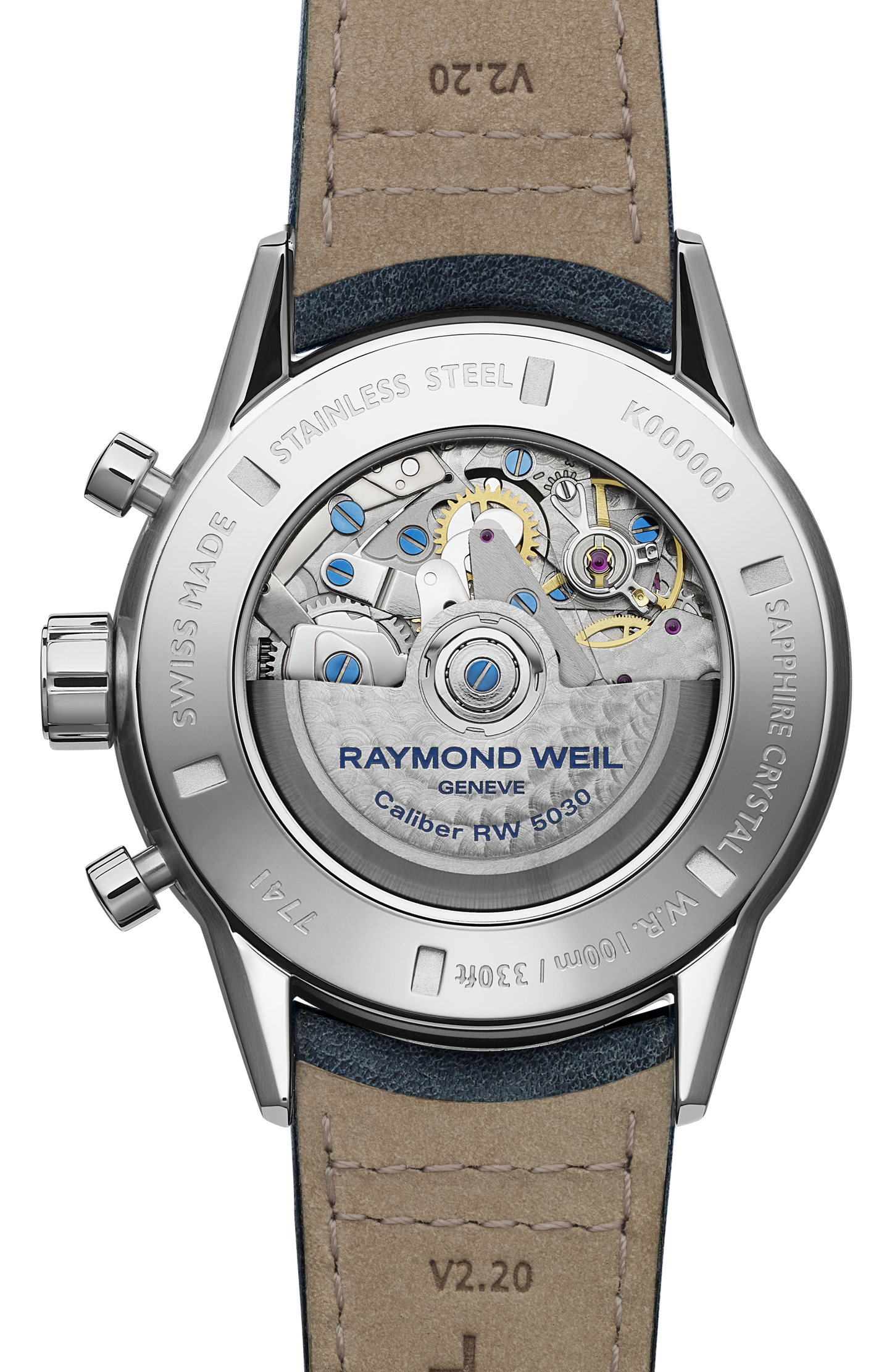 Freelancer Men's Automatic Chronograph Blue Leather Watch, 43 mm