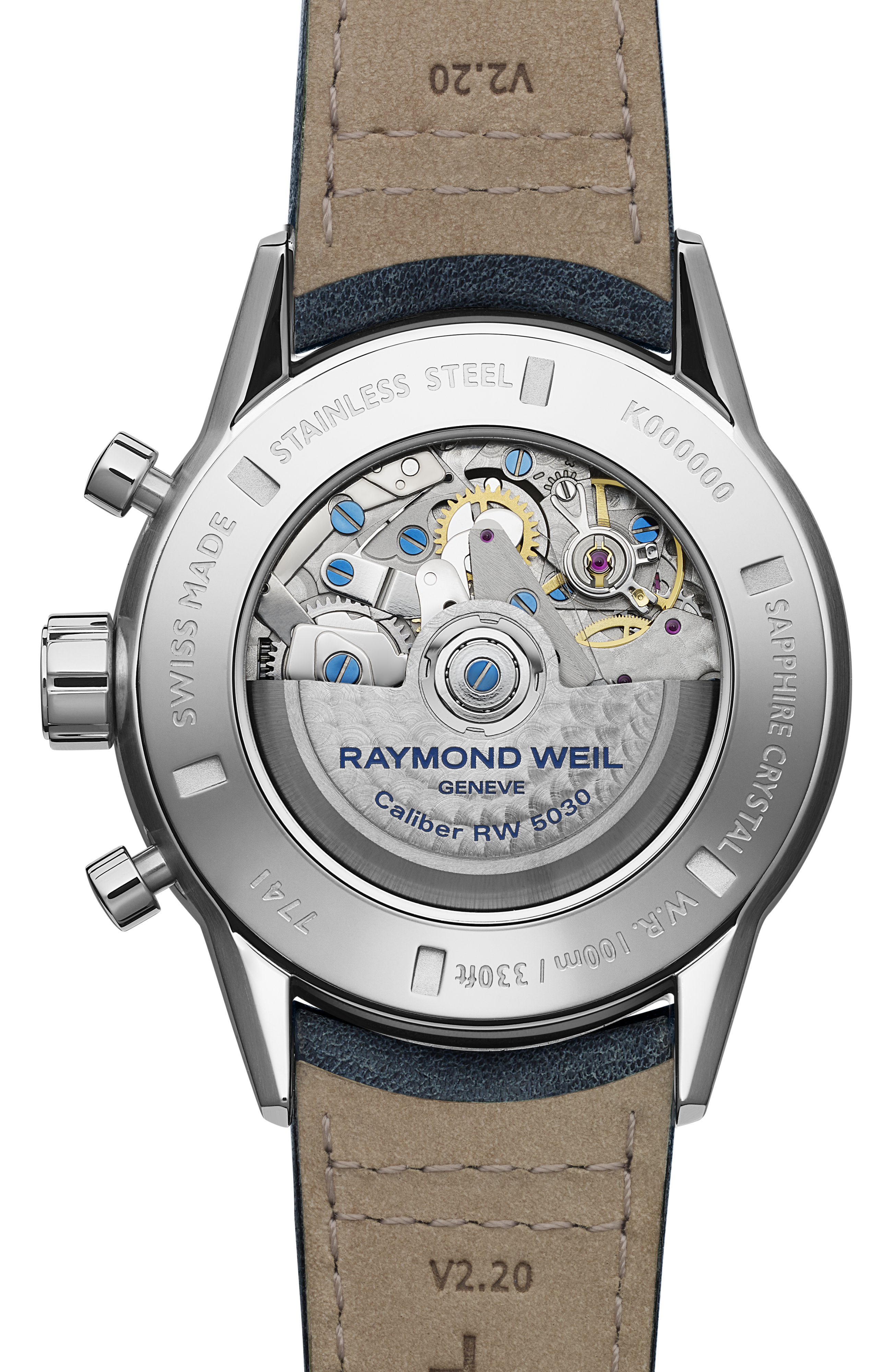 Freelancer Men's Automatic Chronograph Blue Leather Watch, 43 mm