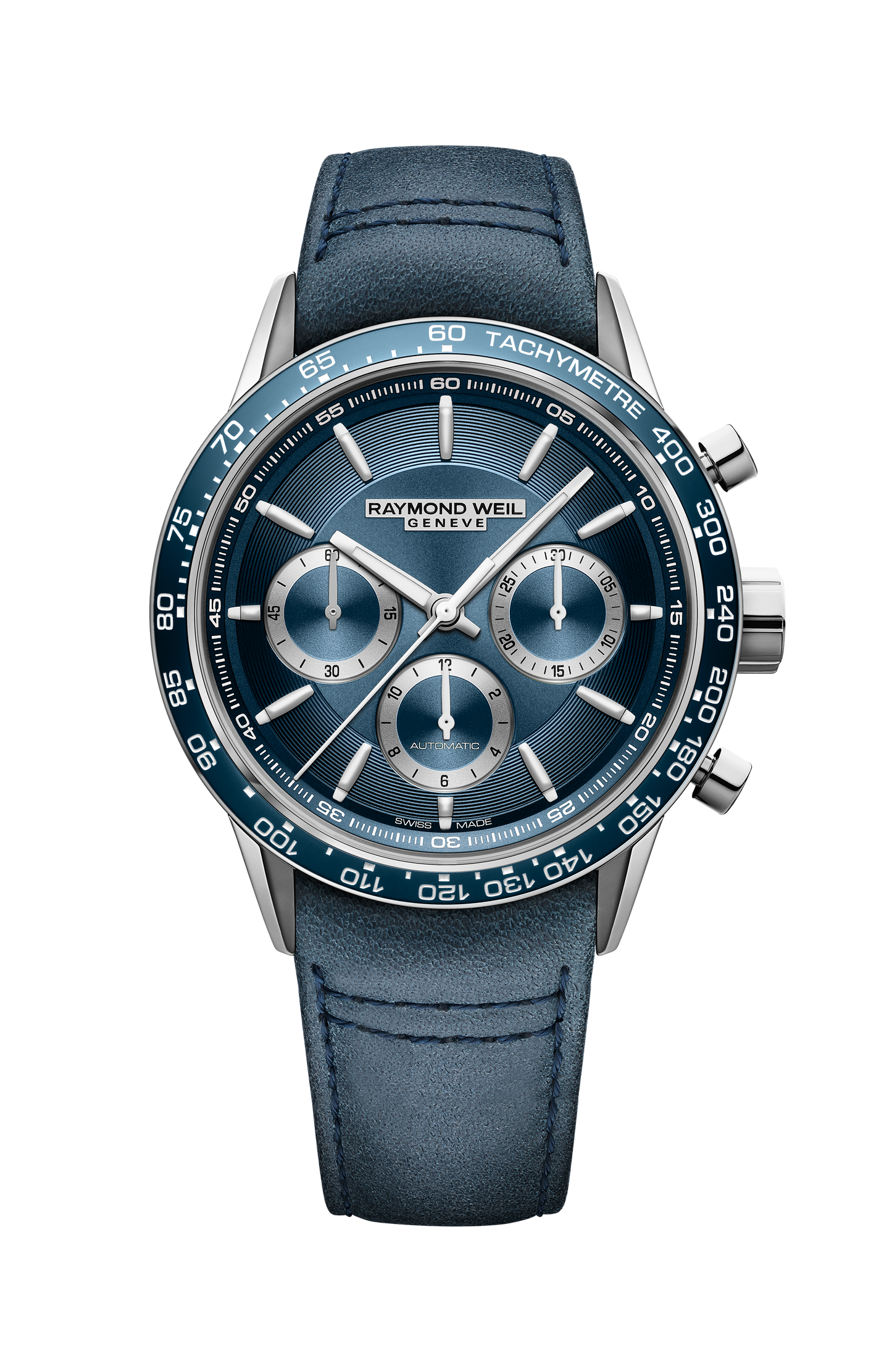 Freelancer Men's Automatic Chronograph Blue Leather Watch, 43 mm