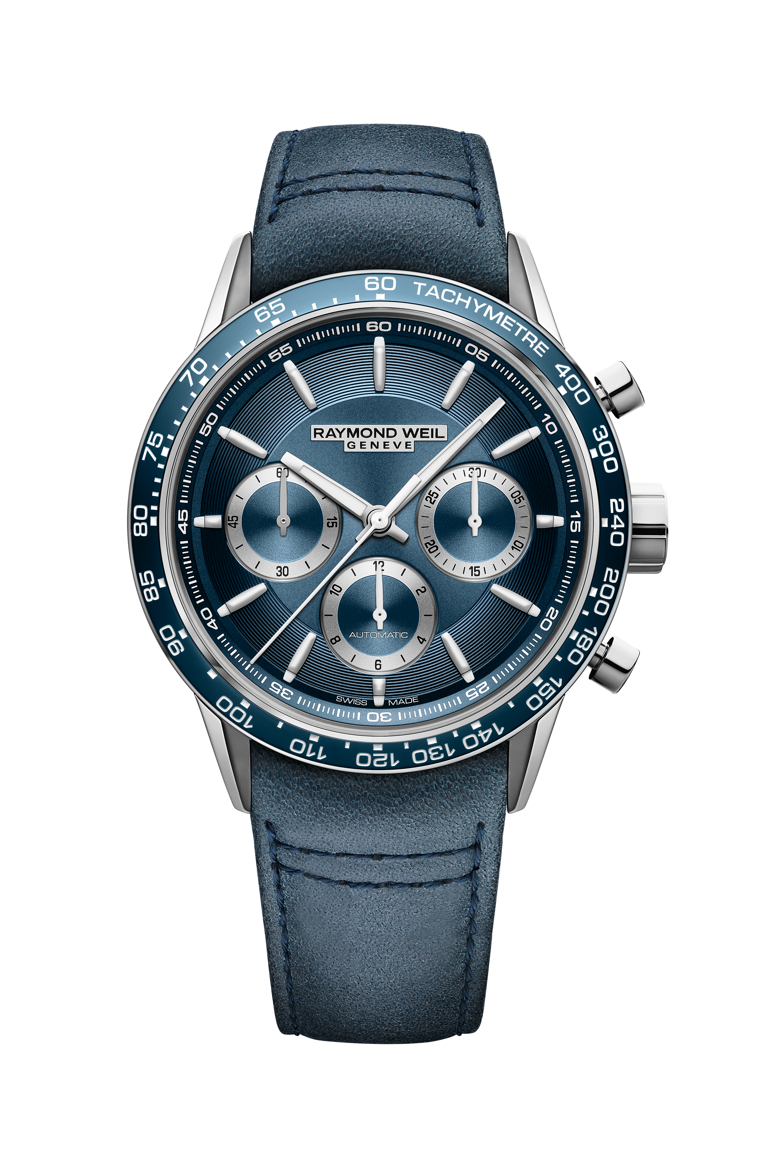 Freelancer Men's Automatic Chronograph Blue Leather Watch, 43 mm